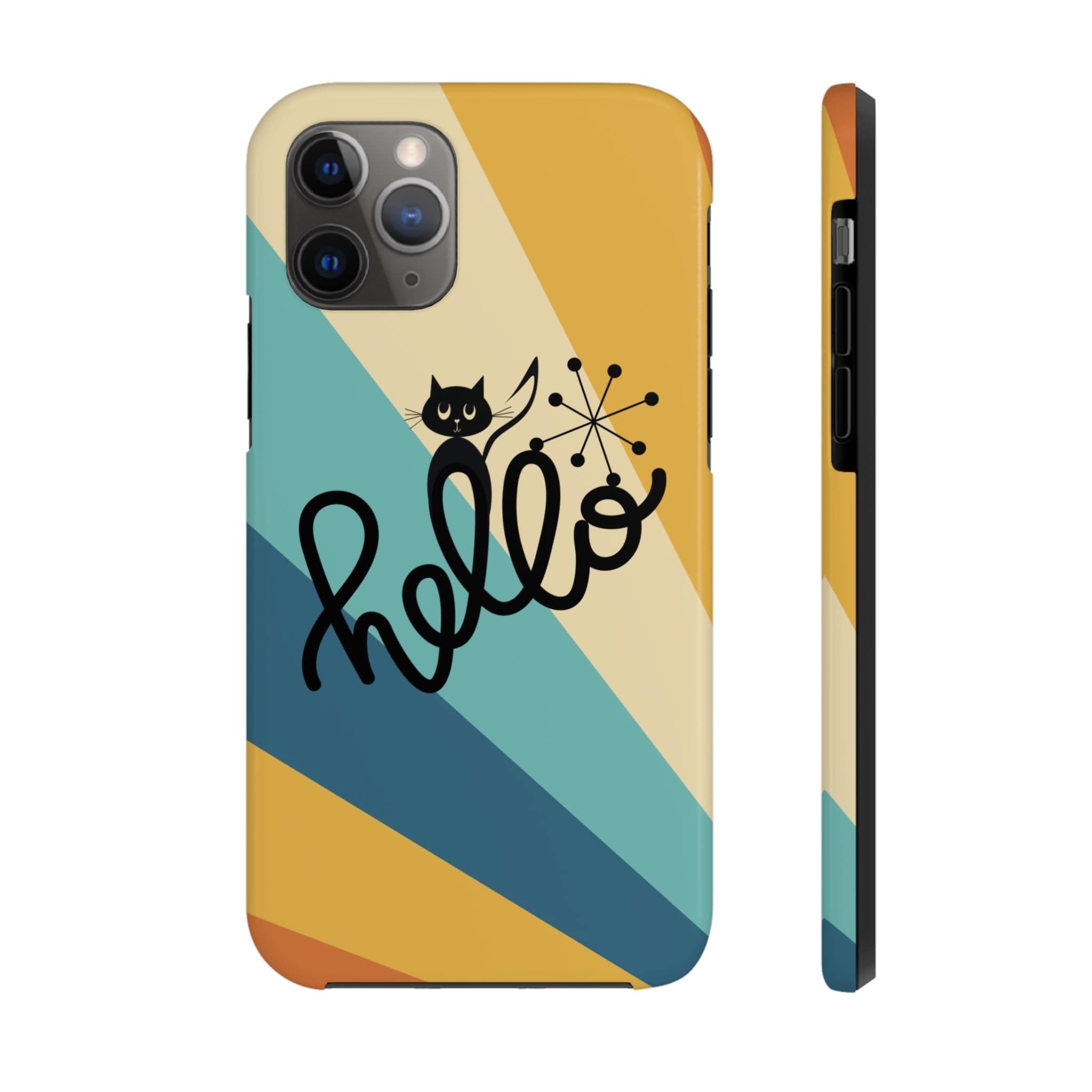 Atomic Groovy Cat, Retro, Kitschy, Hello Starburst, Mid Mod Smart Phone Tough Phone Cases Phone Case