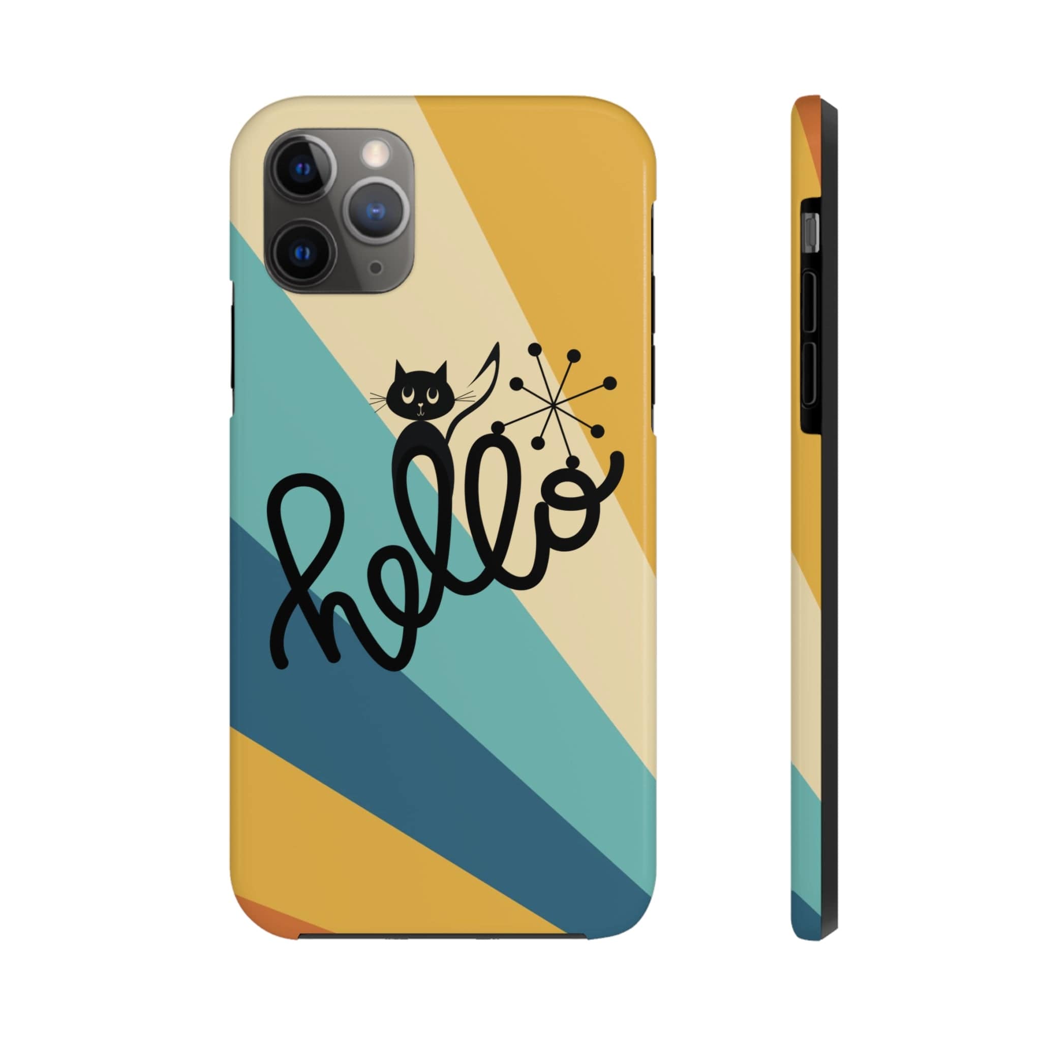 Atomic Groovy Cat, Retro, Kitschy, Hello Starburst, Mid Mod Smart Phone Tough Phone Cases Phone Case