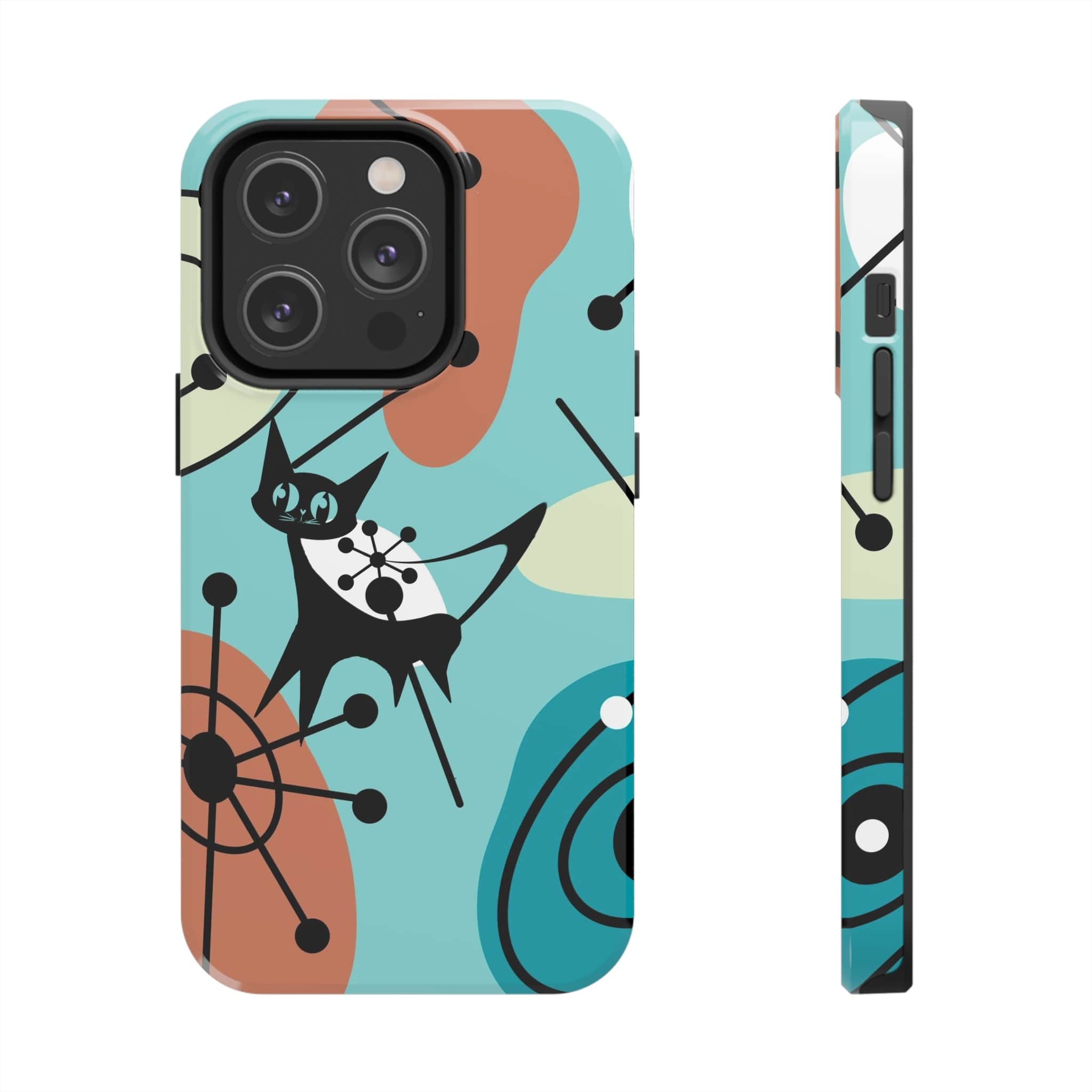 Atomic Kittie, Mid Century Modern Geometric Amoeba Retro Smart PhoneTough Phone Cases Phone Case