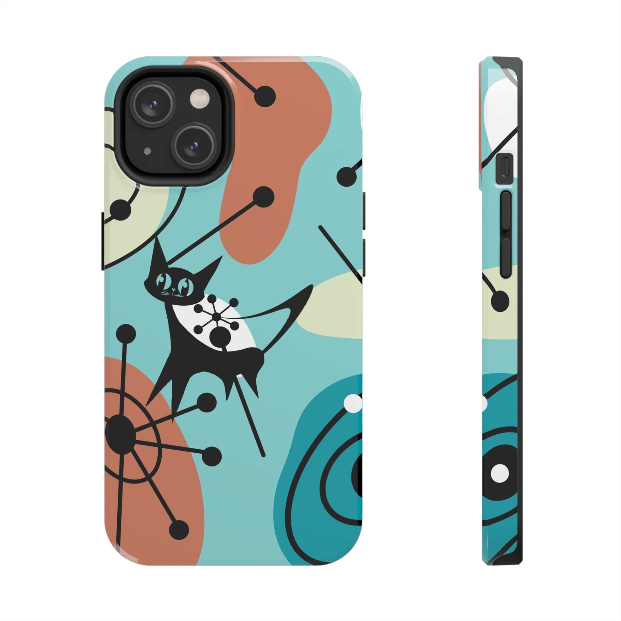Atomic Kittie, Mid Century Modern Geometric Amoeba Retro Smart PhoneTough Phone Cases Phone Case