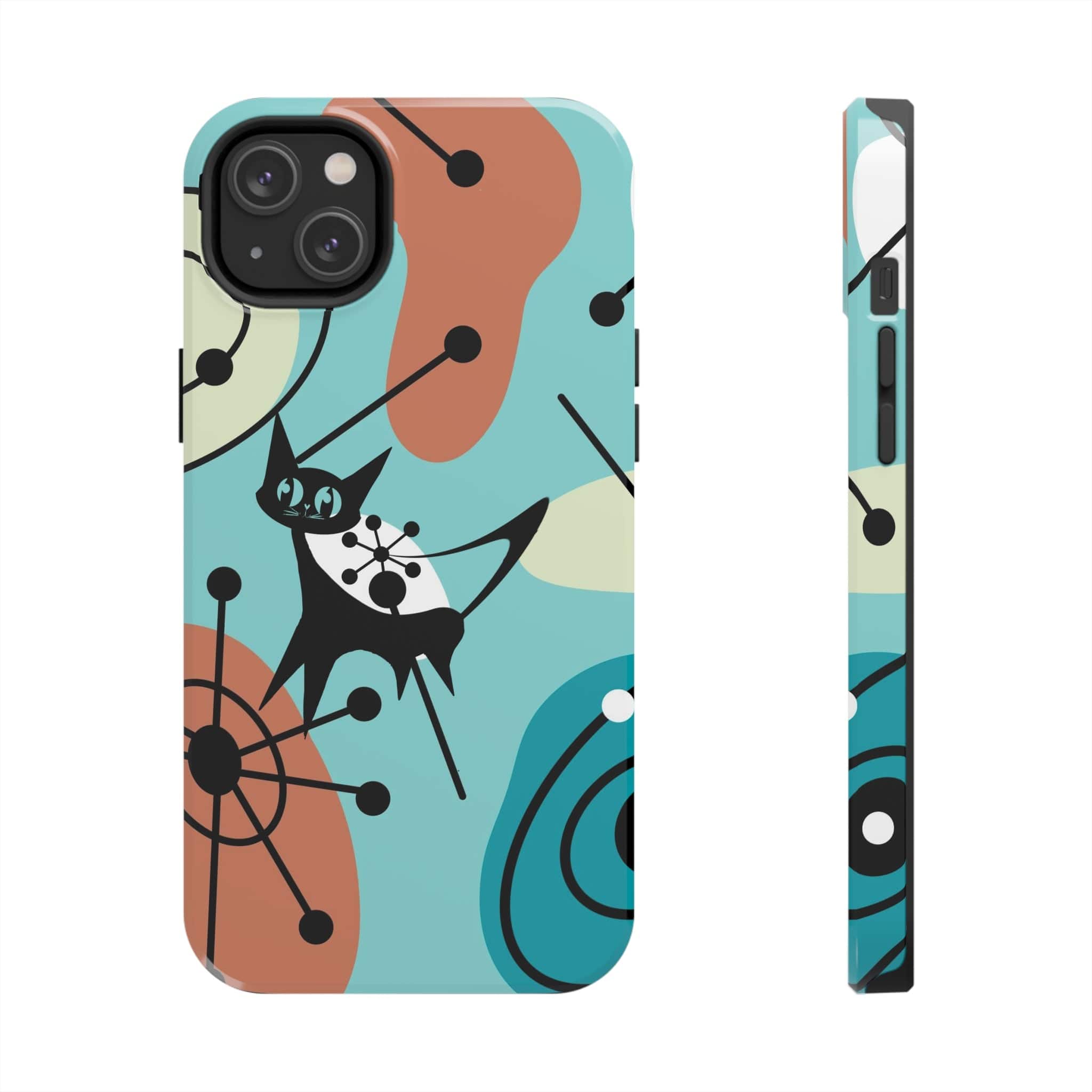 Atomic Kittie, Mid Century Modern Geometric Amoeba Retro Smart PhoneTough Phone Cases Phone Case