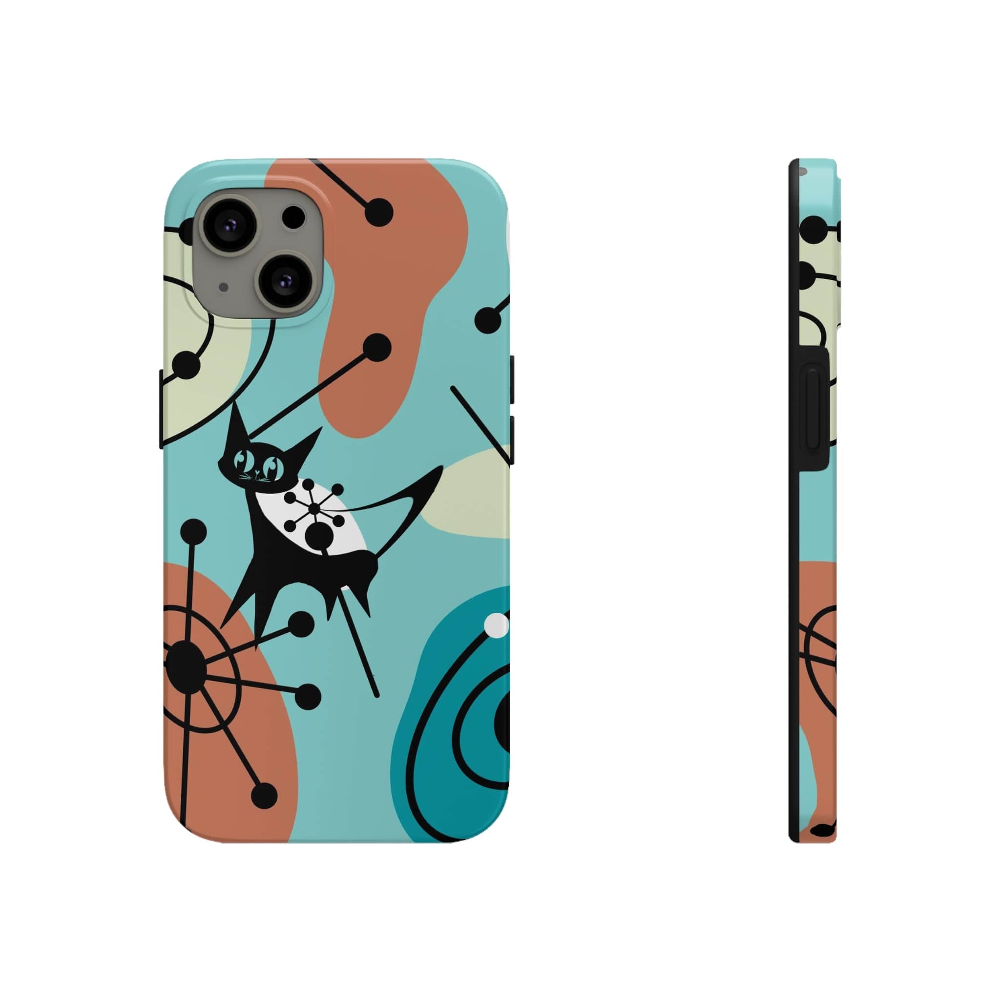 Atomic Kittie, Mid Century Modern Geometric Amoeba Retro Smart PhoneTough Phone Cases Phone Case