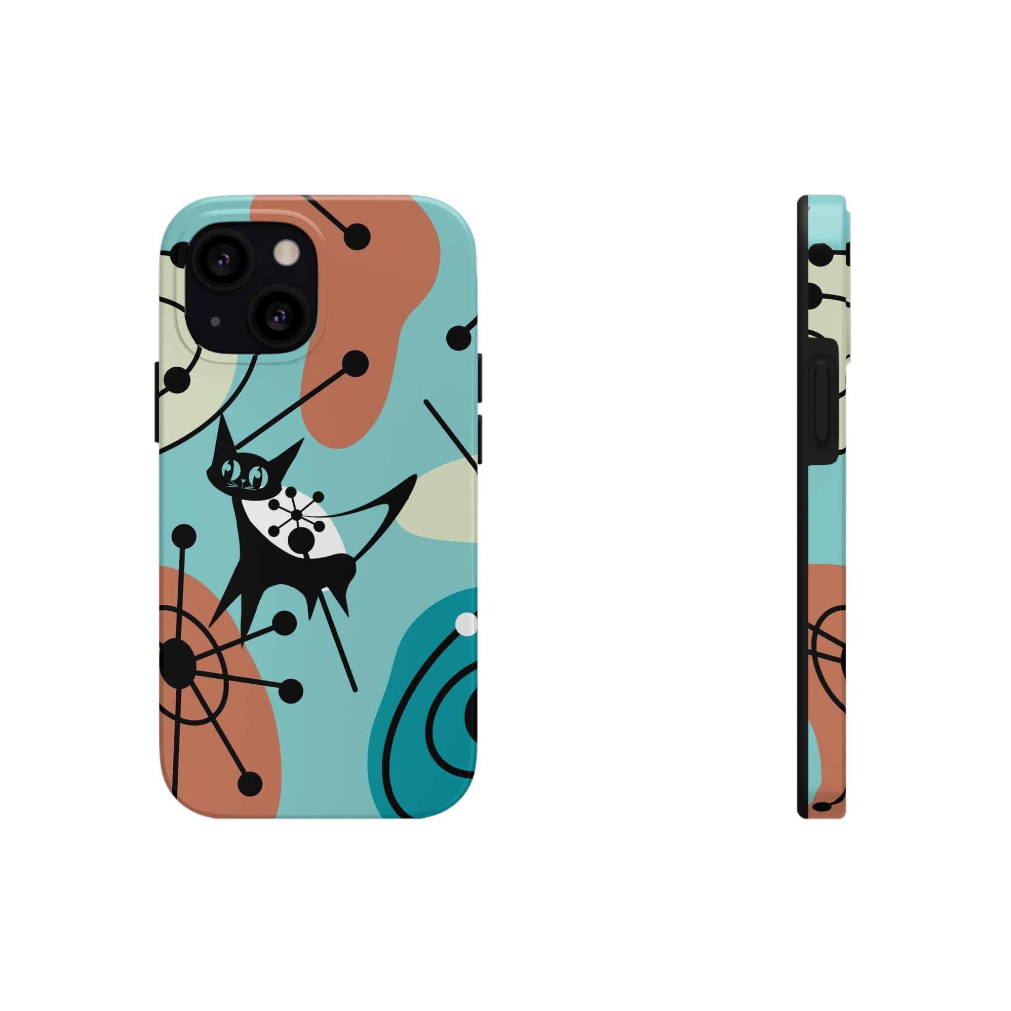 Atomic Kittie, Mid Century Modern Geometric Amoeba Retro Smart PhoneTough Phone Cases Phone Case