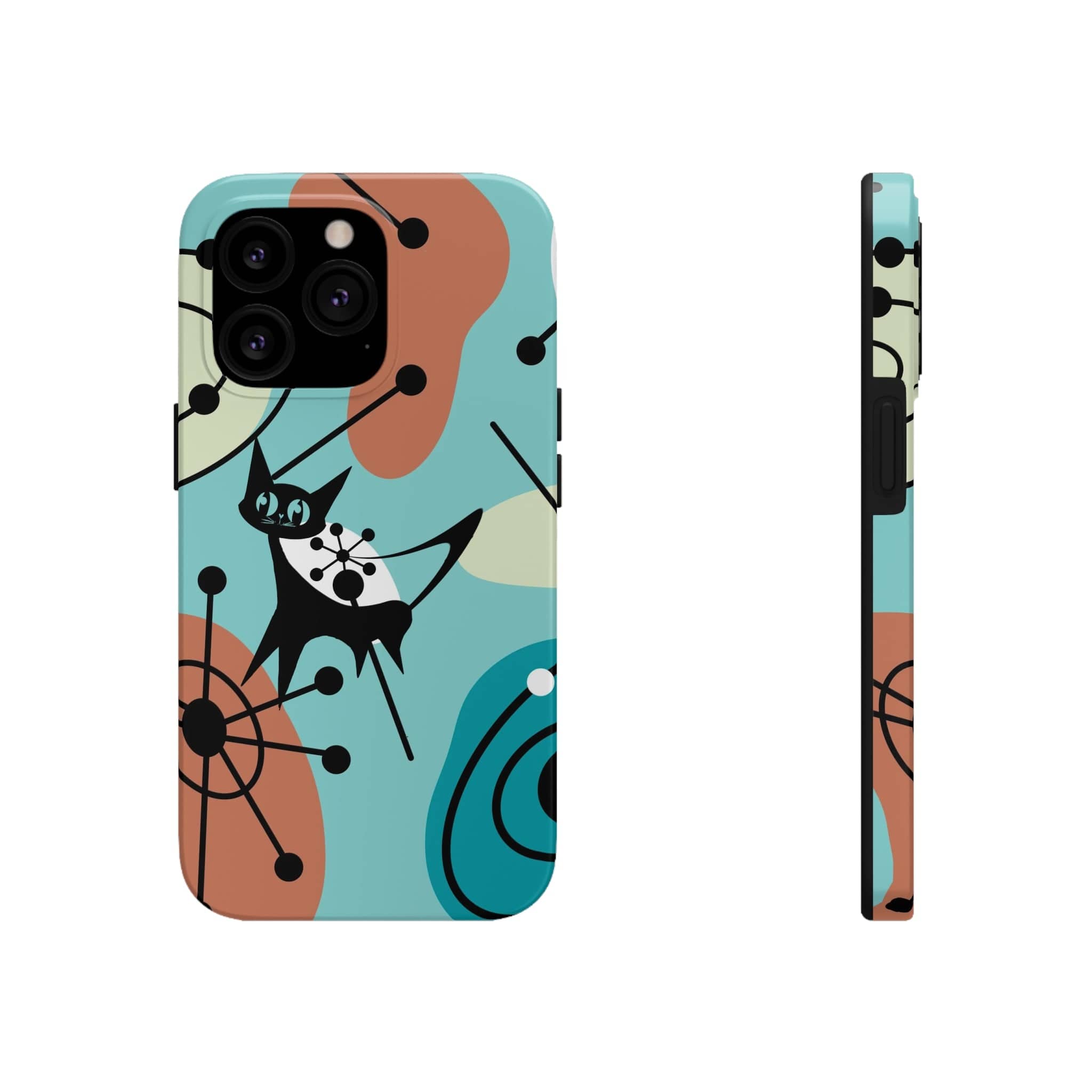 Atomic Kittie, Mid Century Modern Geometric Amoeba Retro Smart PhoneTough Phone Cases Phone Case