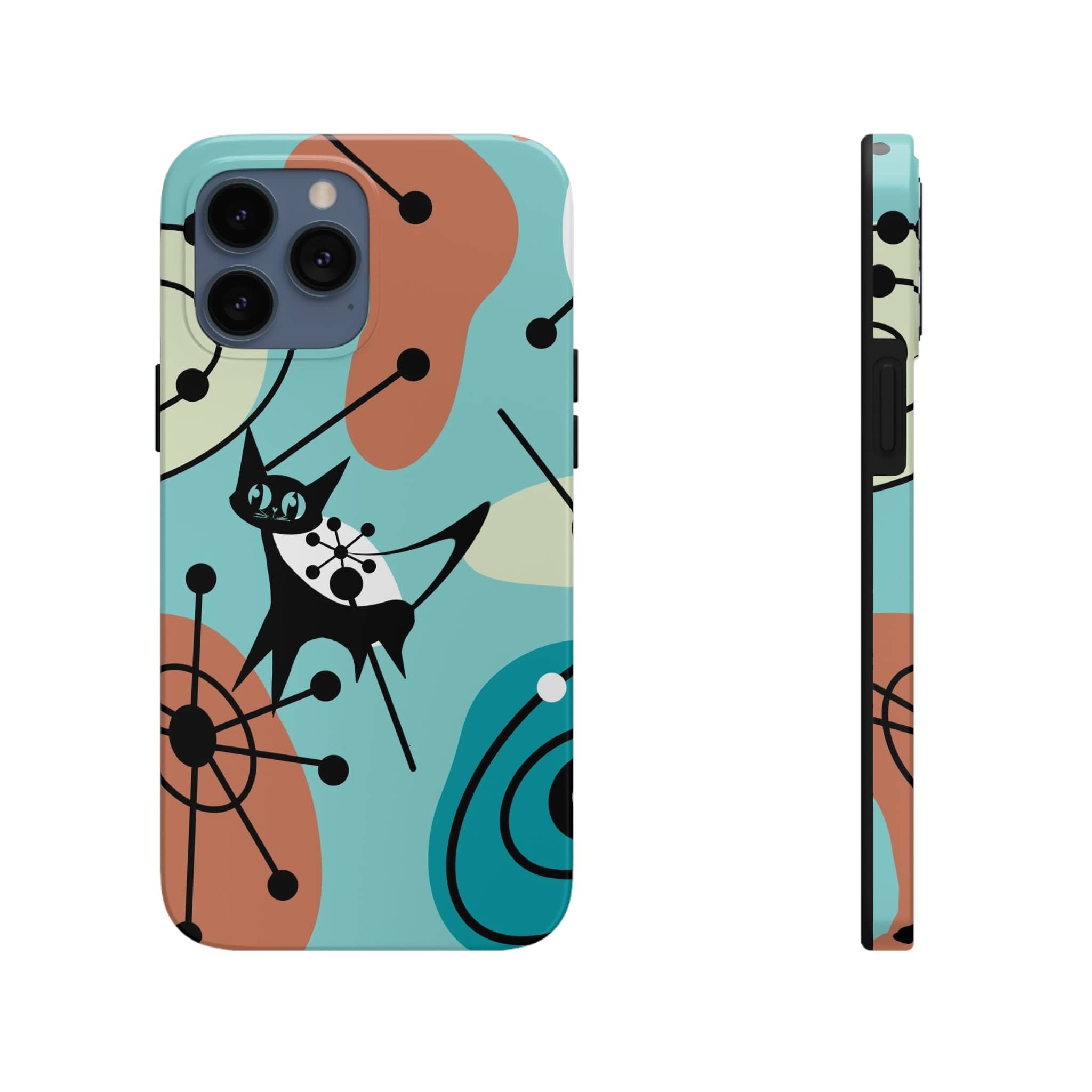 Atomic Kittie, Mid Century Modern Geometric Amoeba Retro Smart PhoneTough Phone Cases Phone Case
