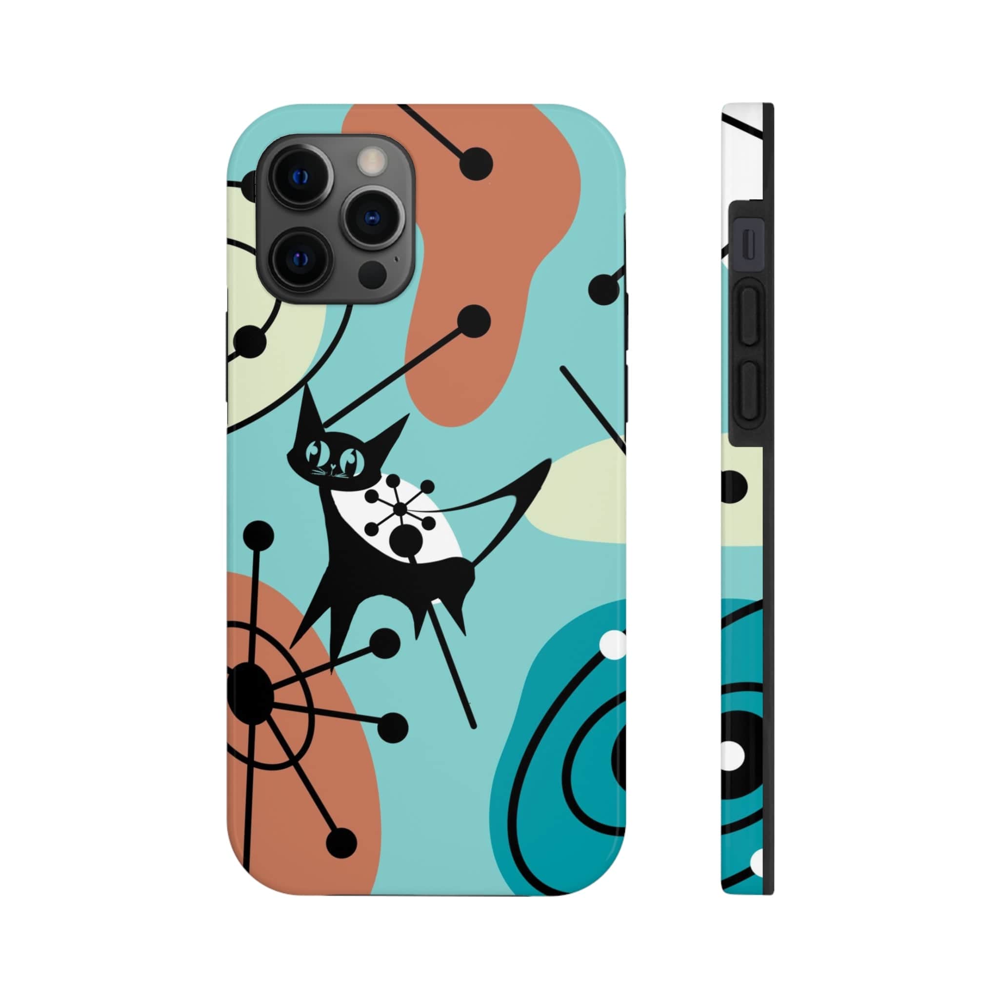 Atomic Kittie, Mid Century Modern Geometric Amoeba Retro Smart PhoneTough Phone Cases Phone Case