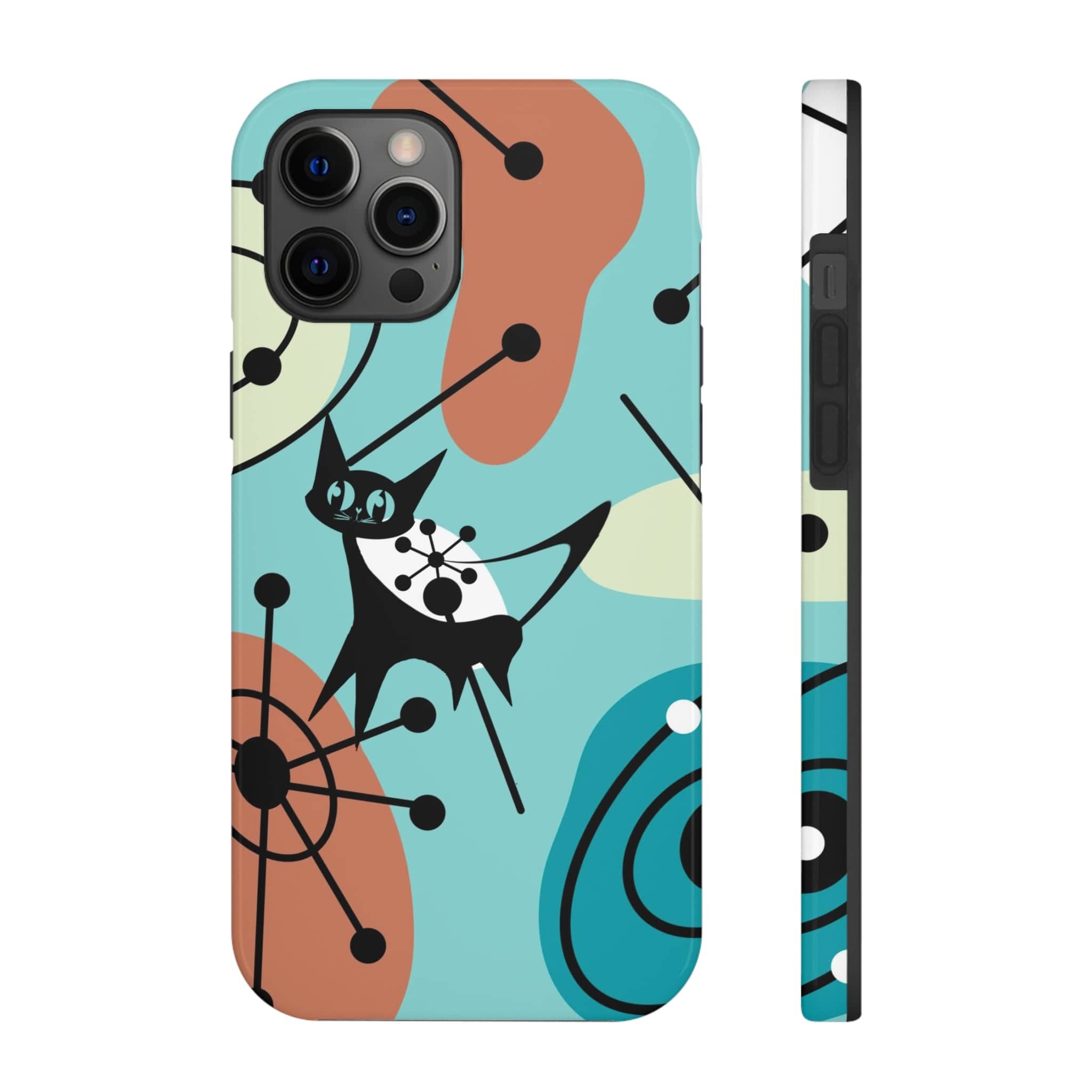 Atomic Kittie, Mid Century Modern Geometric Amoeba Retro Smart PhoneTough Phone Cases Phone Case