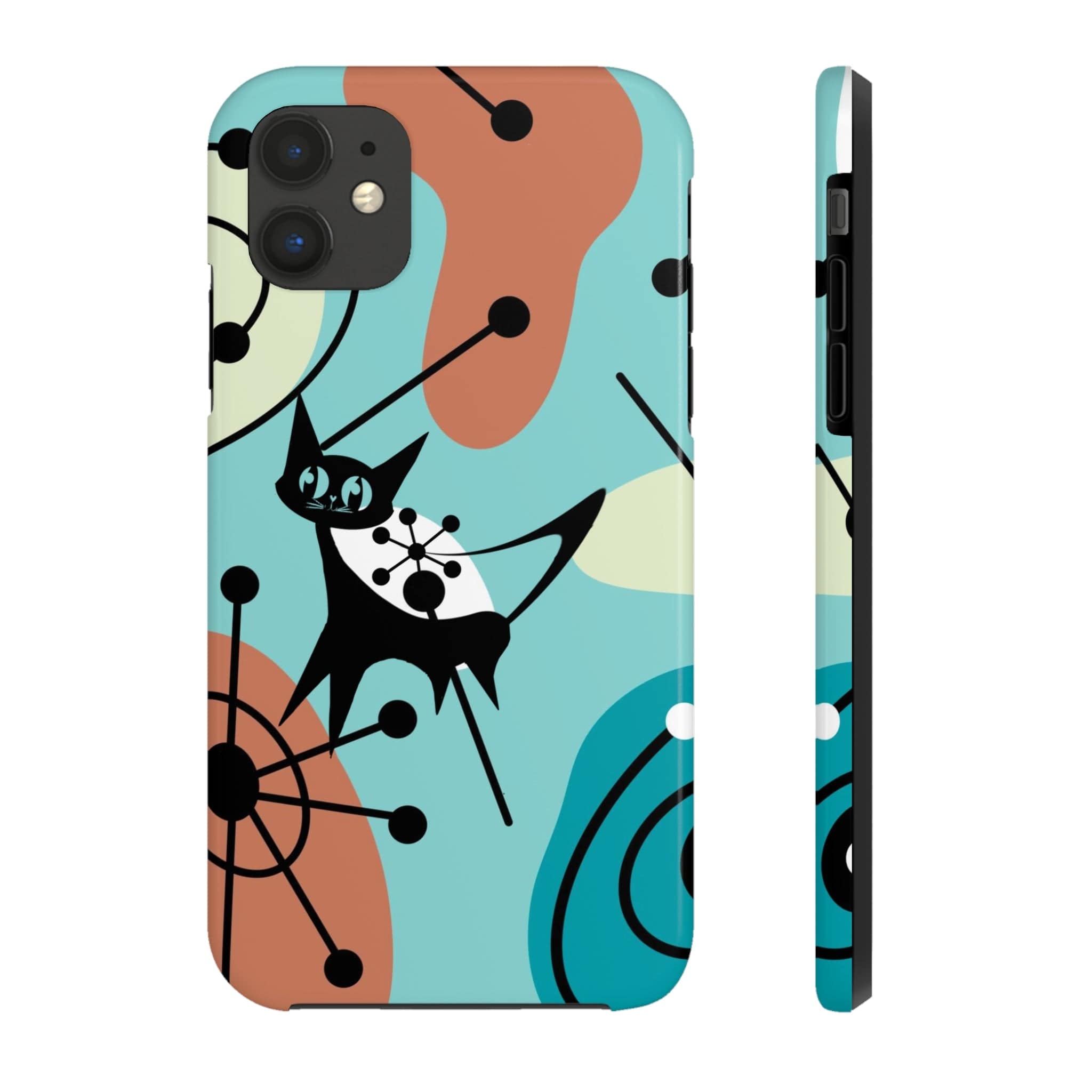 Atomic Kittie, Mid Century Modern Geometric Amoeba Retro Smart PhoneTough Phone Cases Phone Case