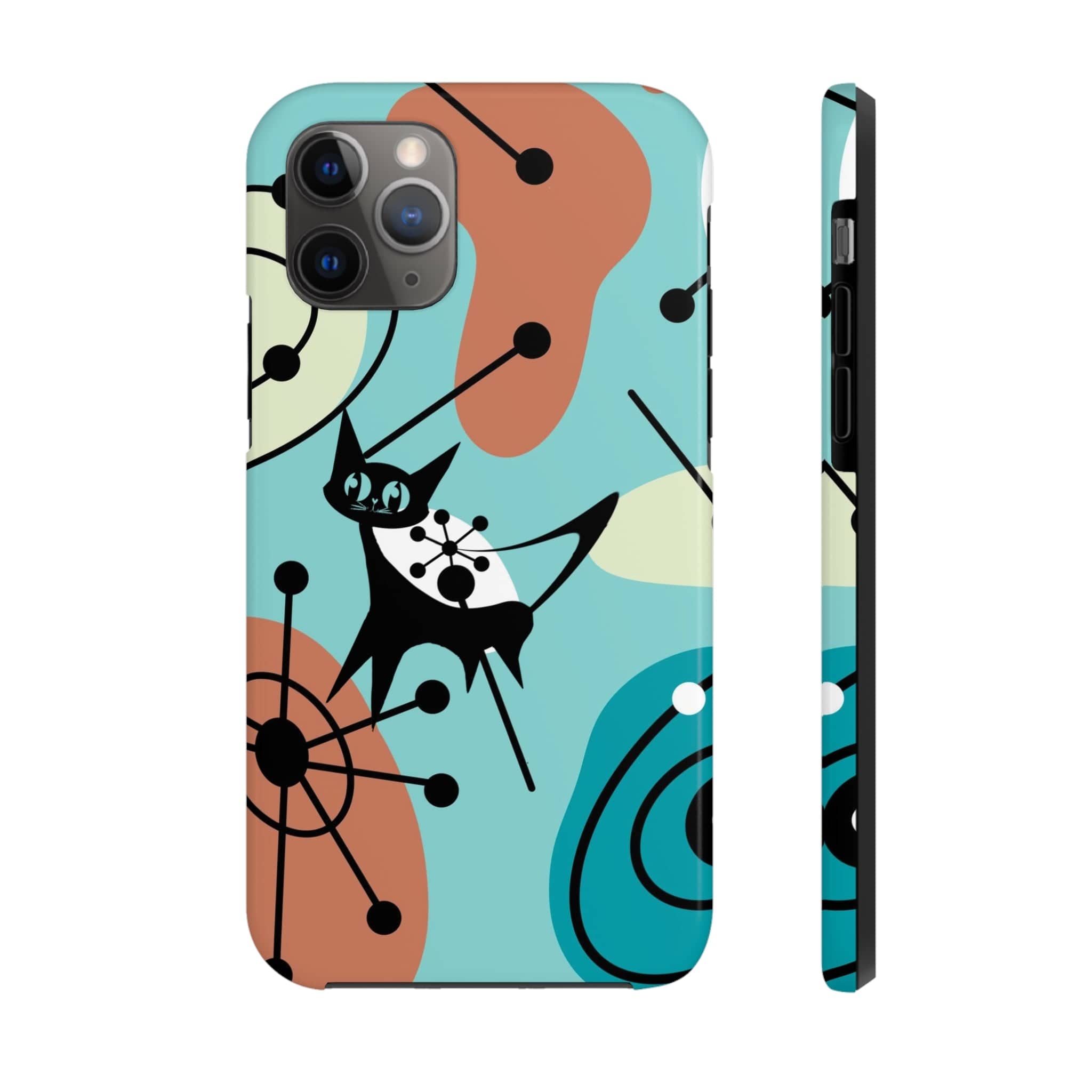Atomic Kittie, Mid Century Modern Geometric Amoeba Retro Smart PhoneTough Phone Cases Phone Case