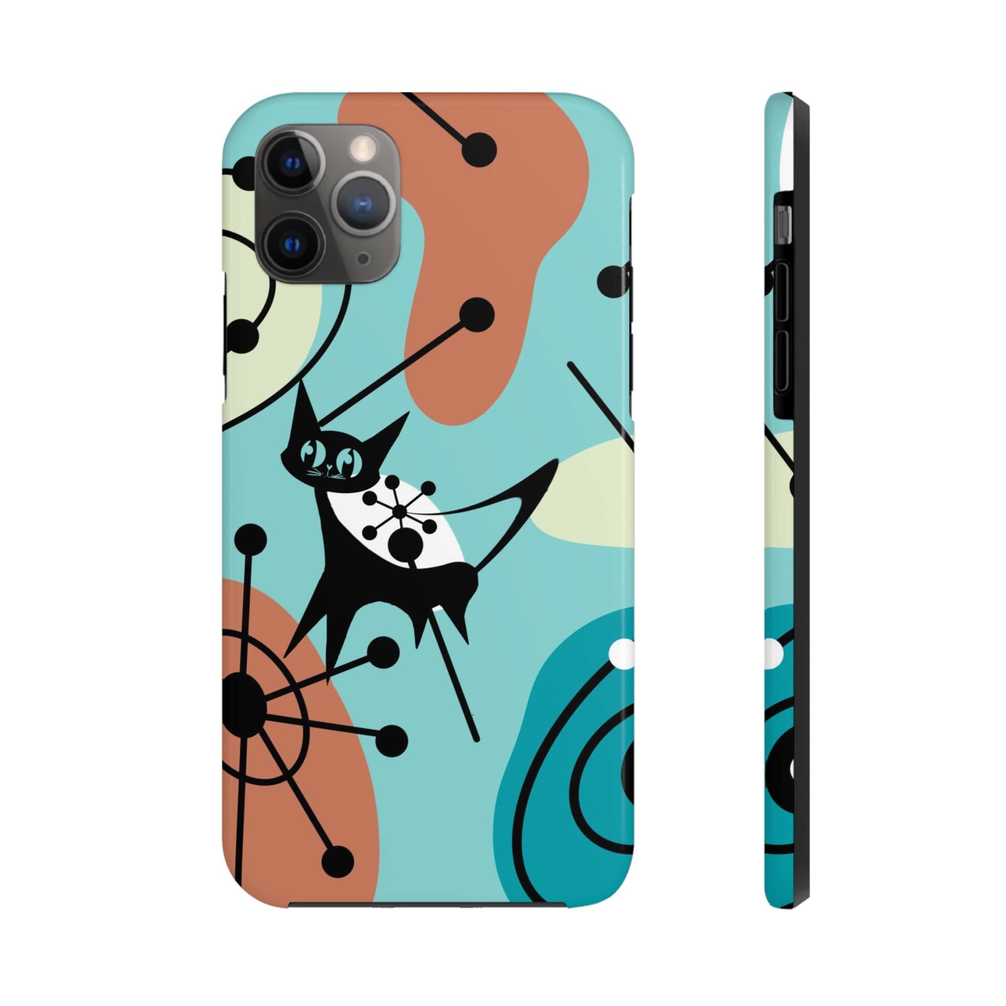 Atomic Kittie, Mid Century Modern Geometric Amoeba Retro Smart PhoneTough Phone Cases Phone Case