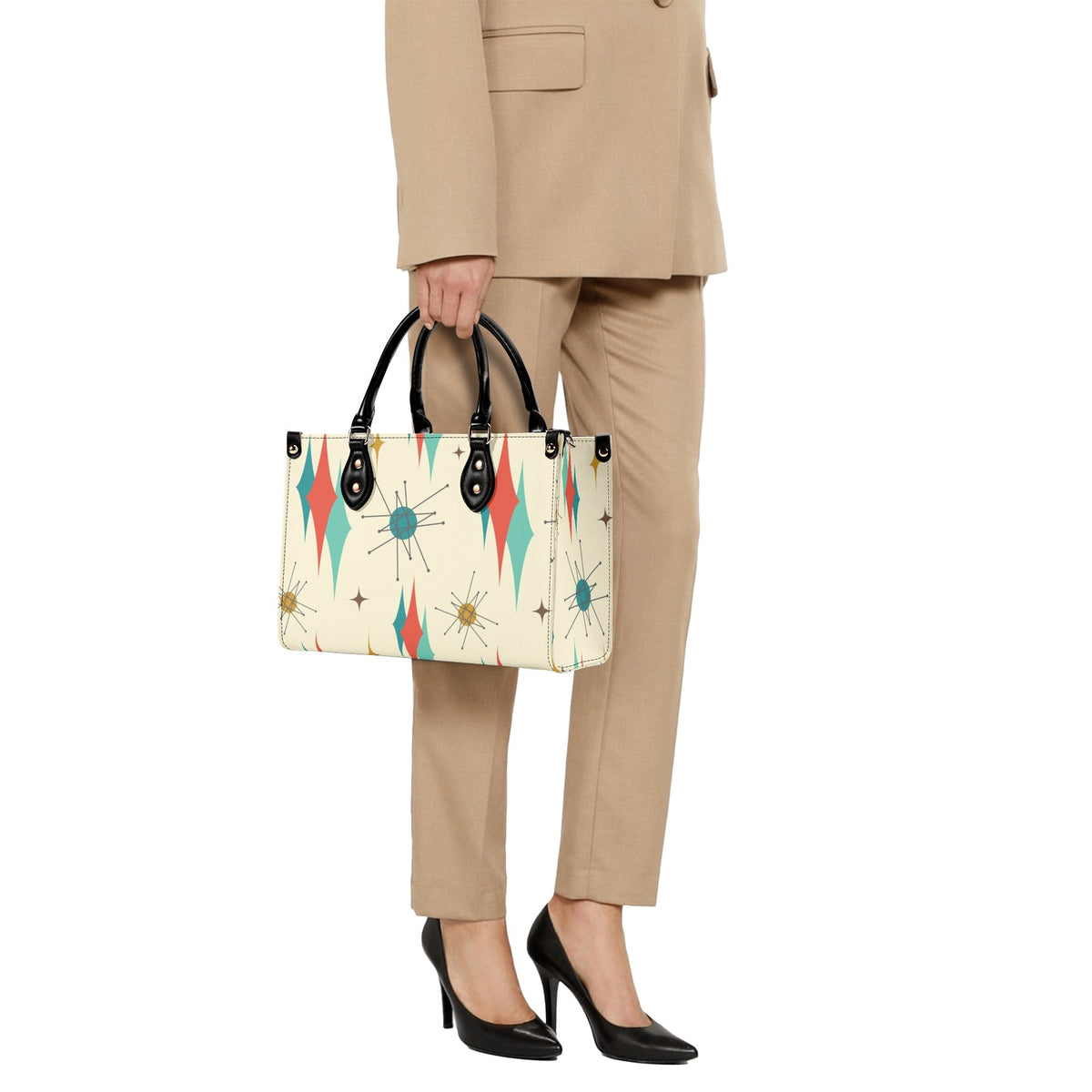 Atomic Kitty, Mid Century Modern Style Classic Cool Leather Handbag