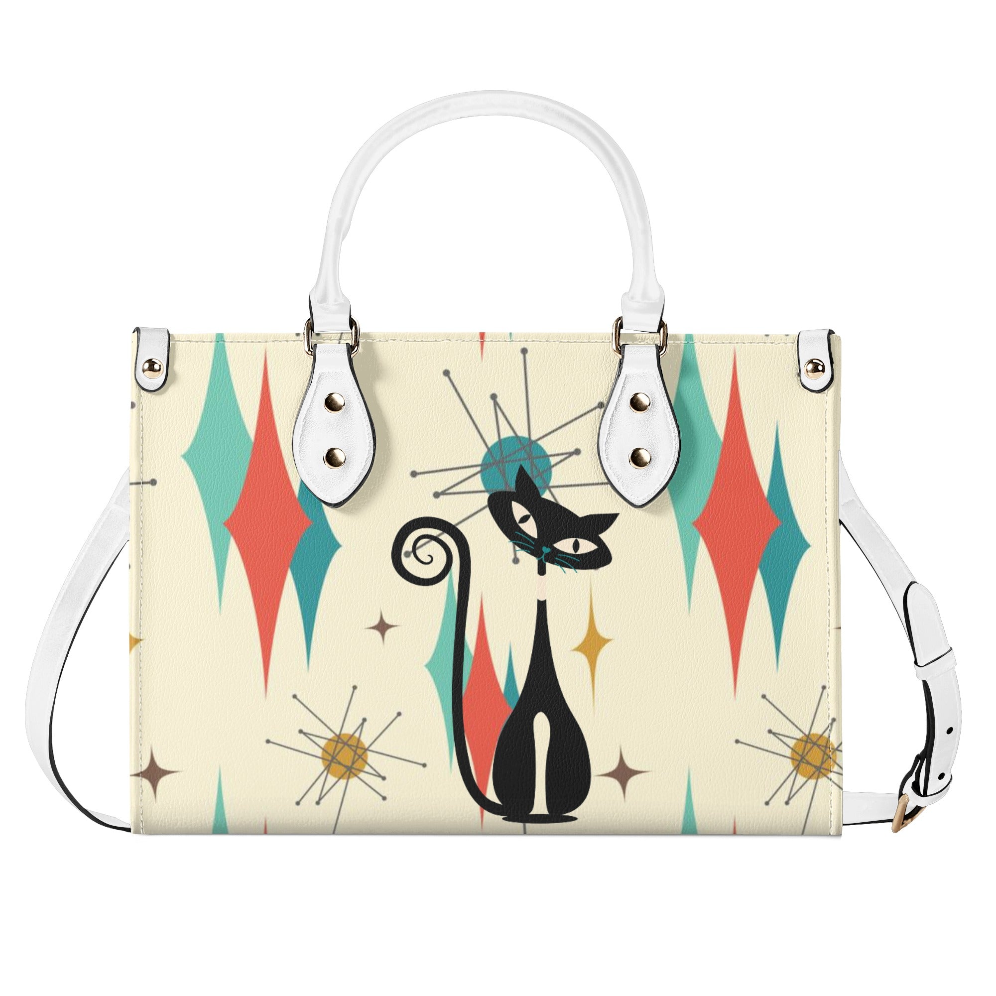 Atomic Kitty, Mid Century Modern Style Classic Cool Leather Handbag