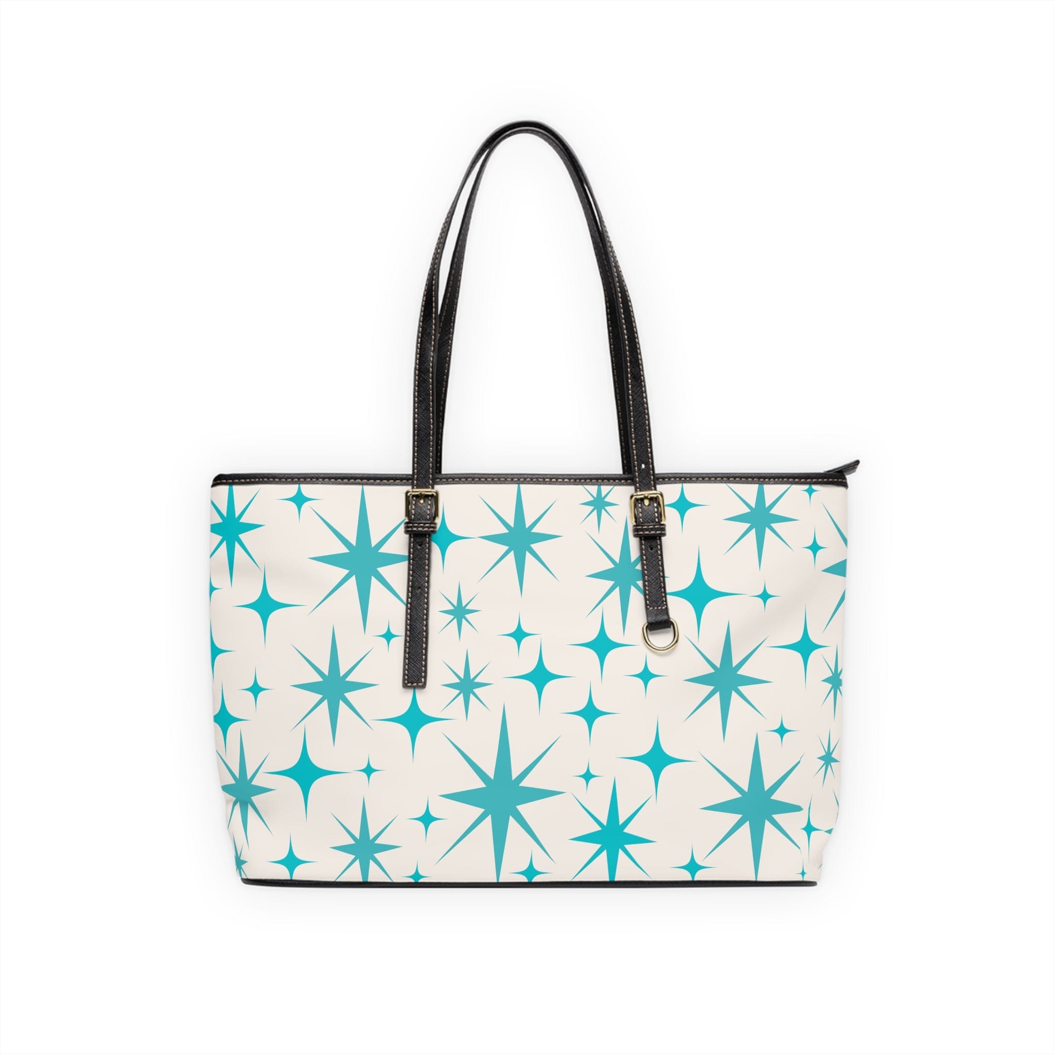 Atomic Starbust, Mid Mod Retro Creamy Vanilla, Aqua Blue Shoulder Bag Bags