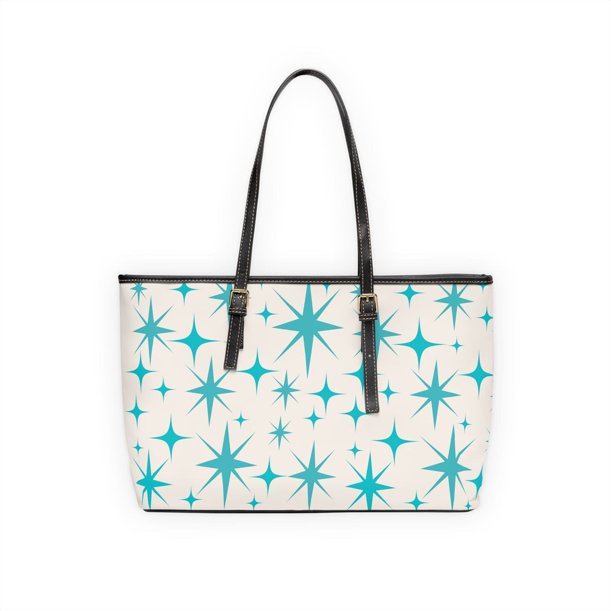 Atomic Starbust, Mid Mod Retro Creamy Vanilla, Aqua Blue Shoulder Bag Bags
