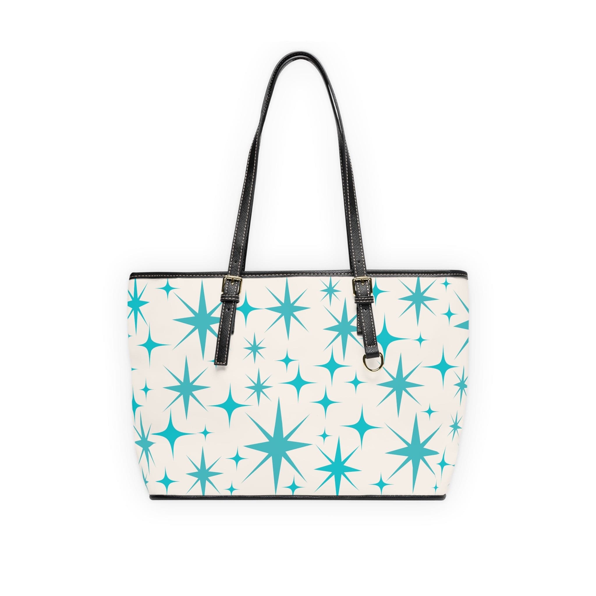 Atomic Starbust, Mid Mod Retro Creamy Vanilla, Aqua Blue Shoulder Bag Bags