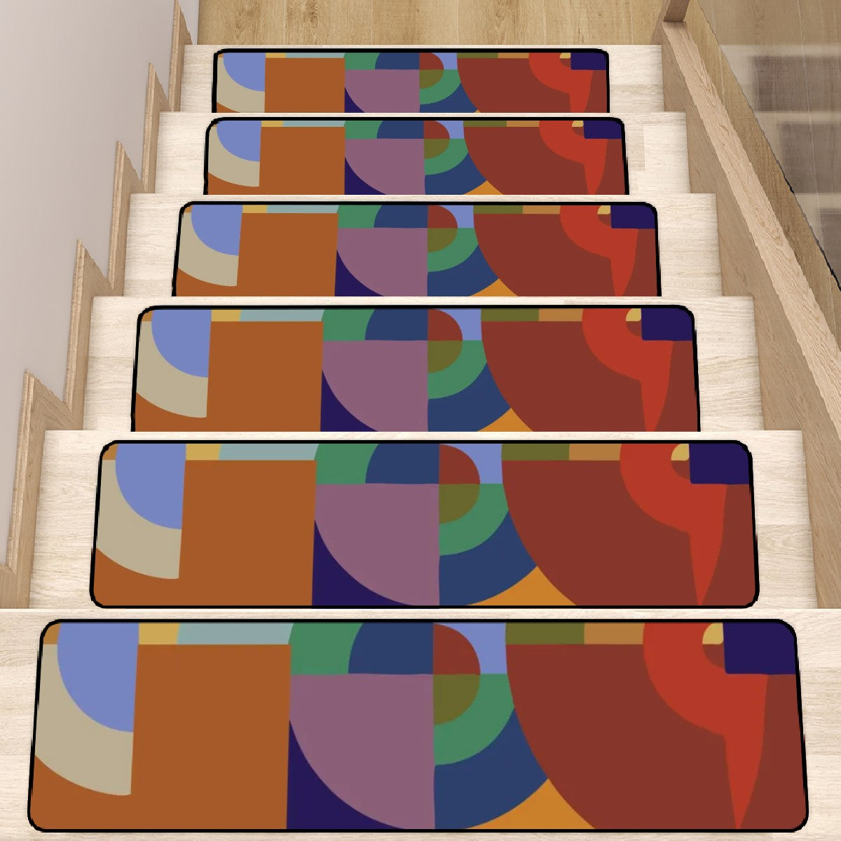 Mid Century Modern Geometric Retro Non Slip Carpet for Stairs Treads - Mid Century Modern Gal