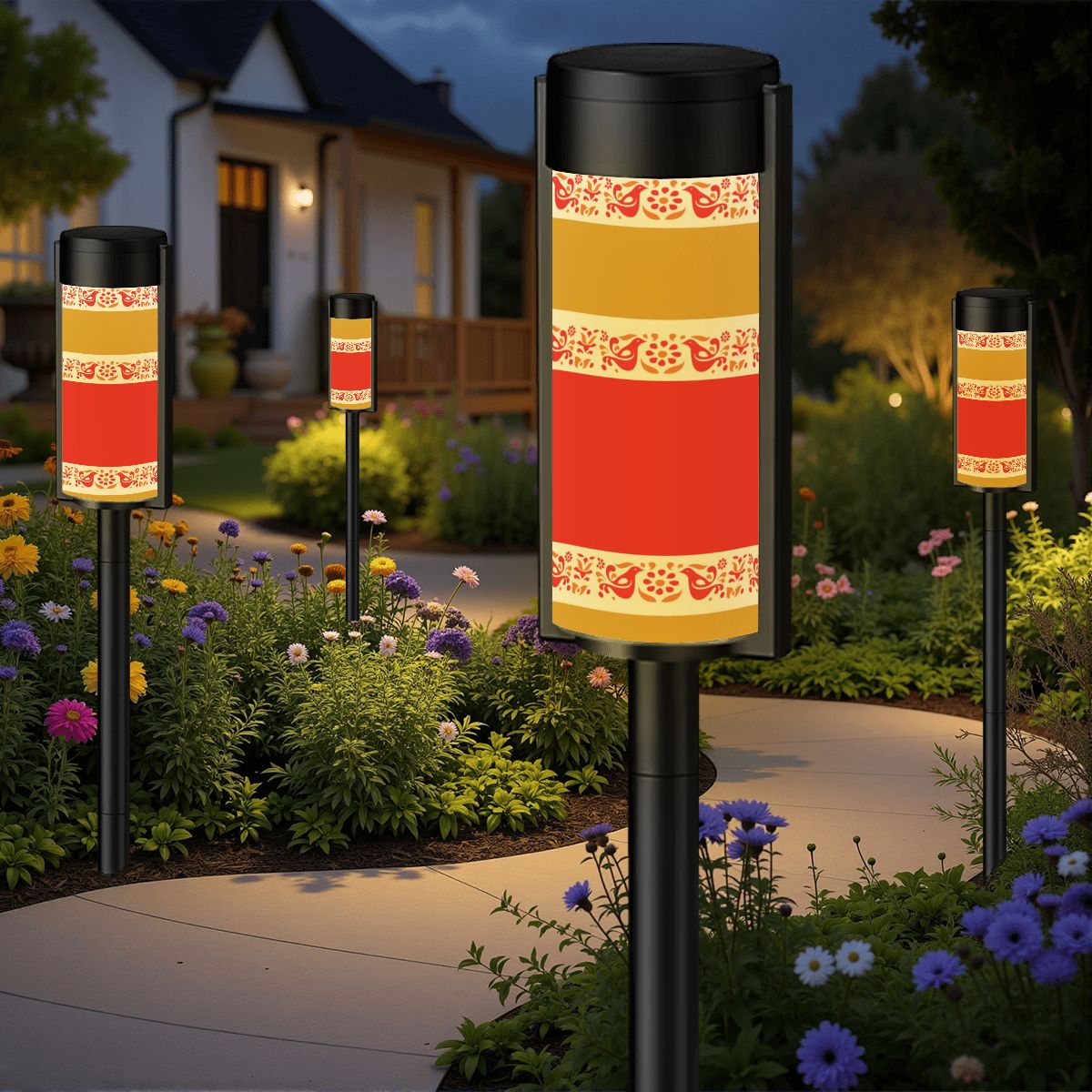 Pyrex Friendship Welcoming Garden Kitschy Mod Retro Outdoor Solar Lights - Mid Century Modern Gal