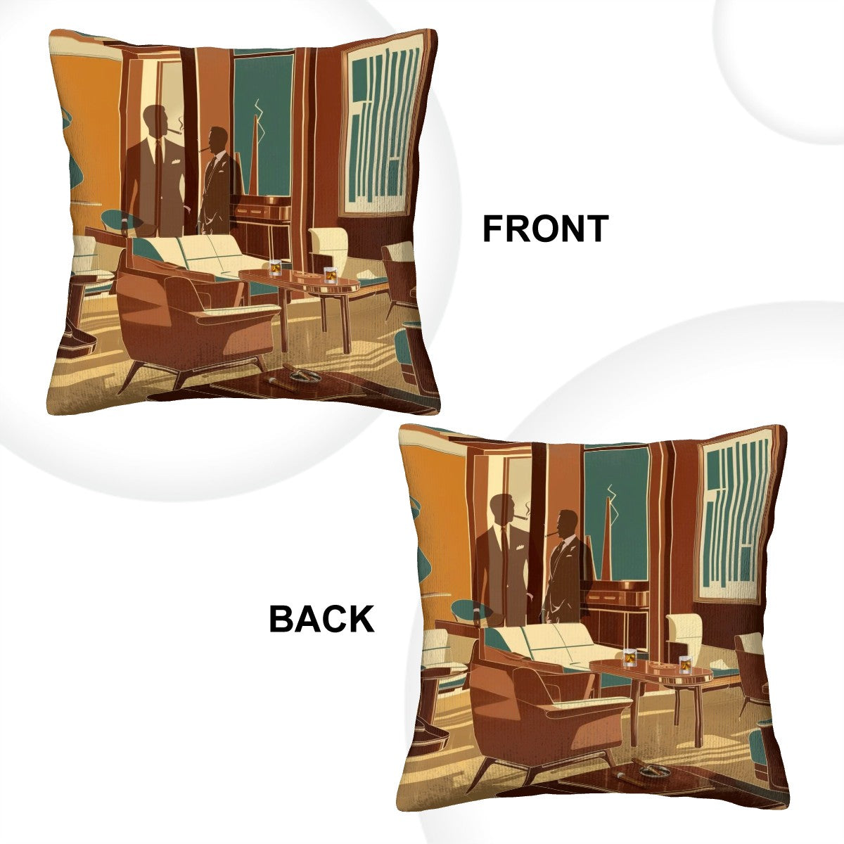Gentlemans Mid Mod Lounge, Mid Century Modern Corduroy Throw Pillow Covers (Double-Sided Design) - Mid Century Modern Gal