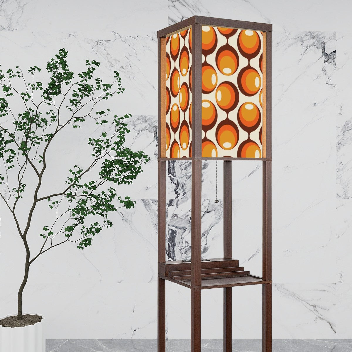 Groovy Mod Retro Space Orbs, Mid Century Modern Floor Lamp with Shelves - Mid Century Modern Gal