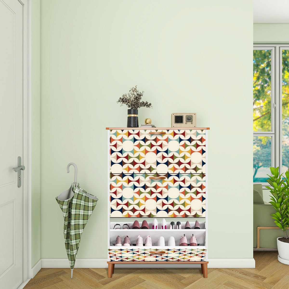 Mid Century Modern Scandinavian Designed Shoe Storage Shoe Cabinet - Mid Century Modern Gal