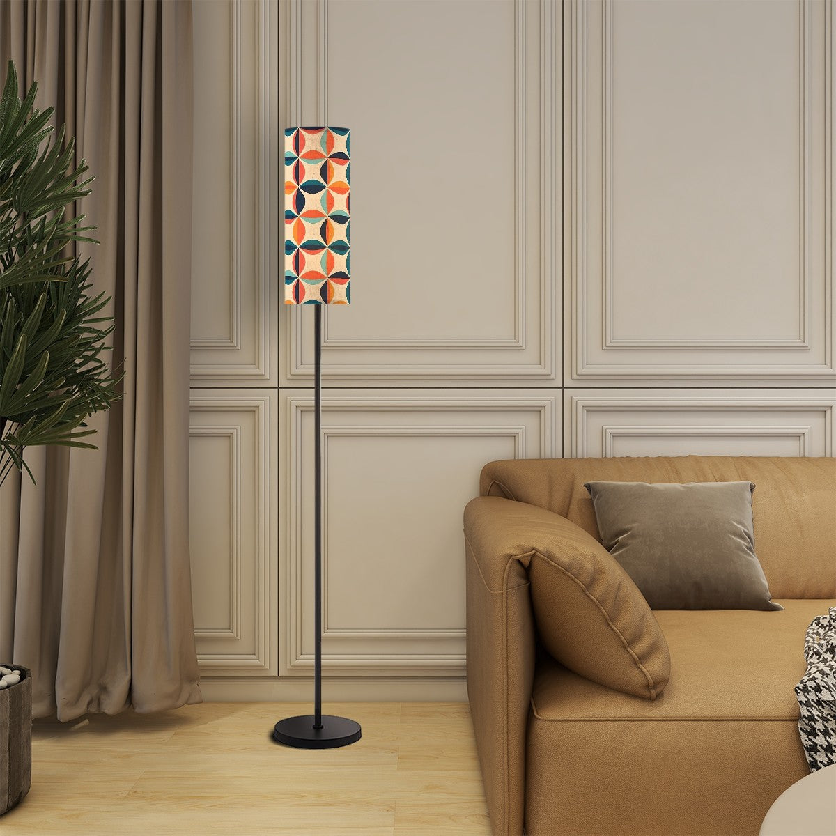 Mid Century Modern Orange Blue Teal Scandinavian Designed Floor Lamp - Mid Century Modern Gal