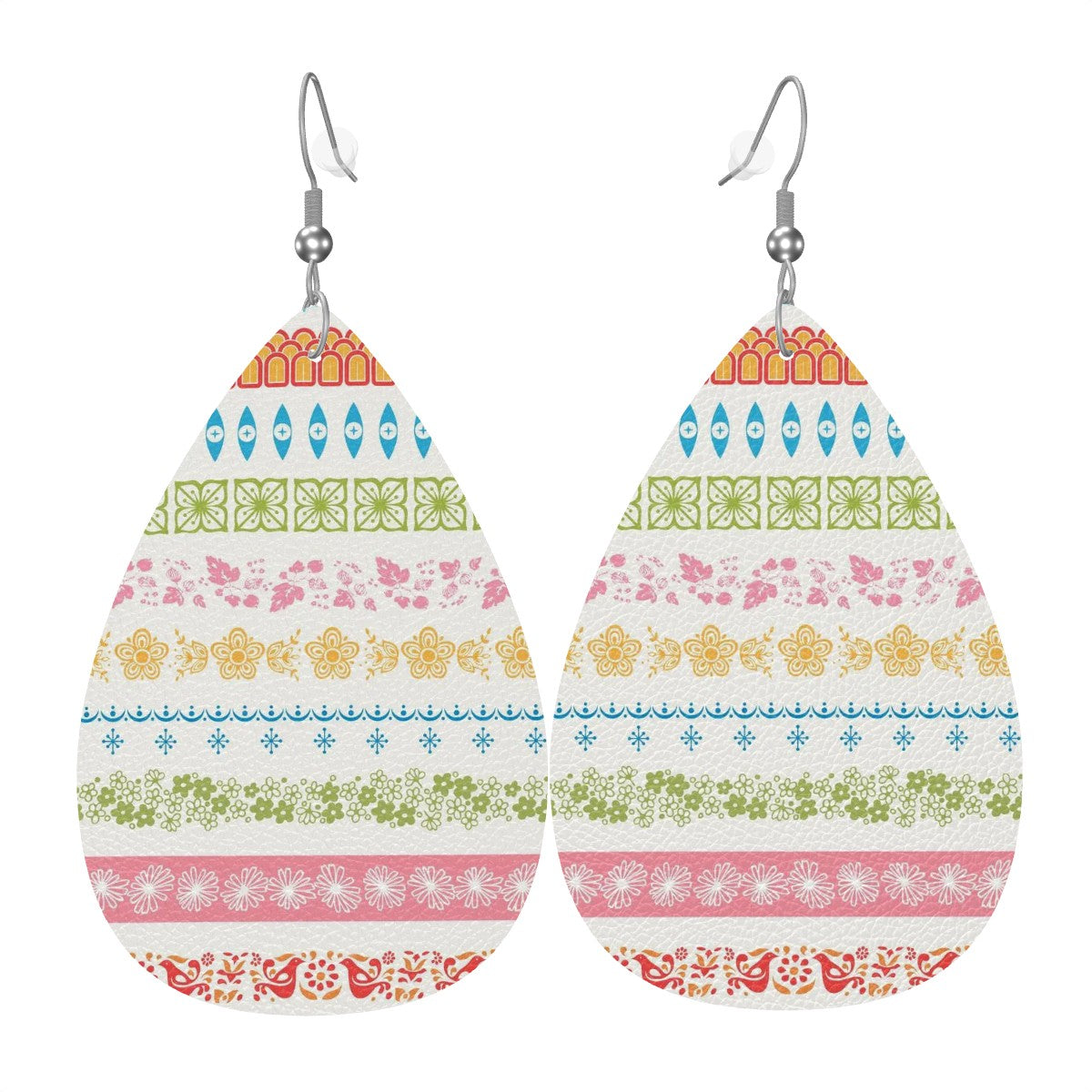 Pyrex Lover, Fun Kitschy Vegan Leather Teardrop Earrings - Mid Century Modern Gal
