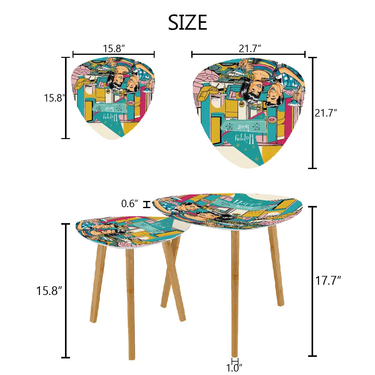 Mid Century Modern Kitschy Cocktail Nesting Tables - Mid Century Modern Gal