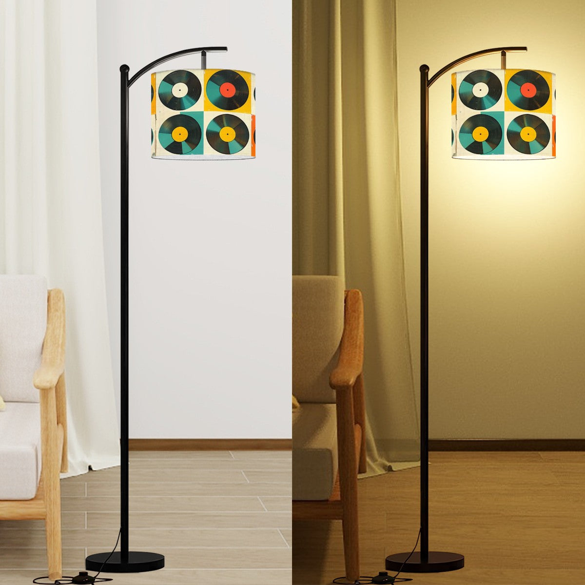Groovy Retro Records Mid Century Modern Arc Floor Lamp - Mid Century Modern Gal