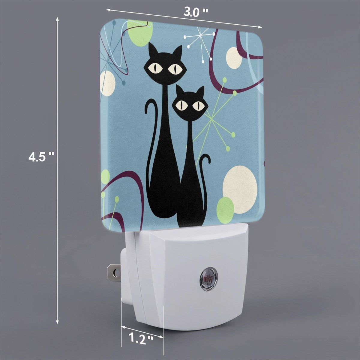 Atomic Cat, Mid Century Modern Boomerabg LED Night Light Set of 2 - Mid Century Modern Gal