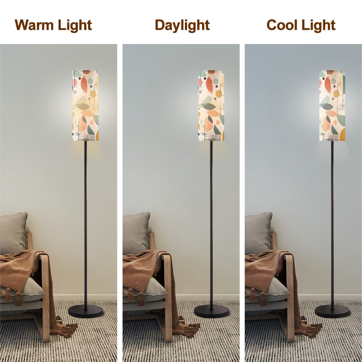 Mid Century Modern Slim Floor Lamp With Modern Abstract Geometric Fun Design - Mid Century Modern Gal