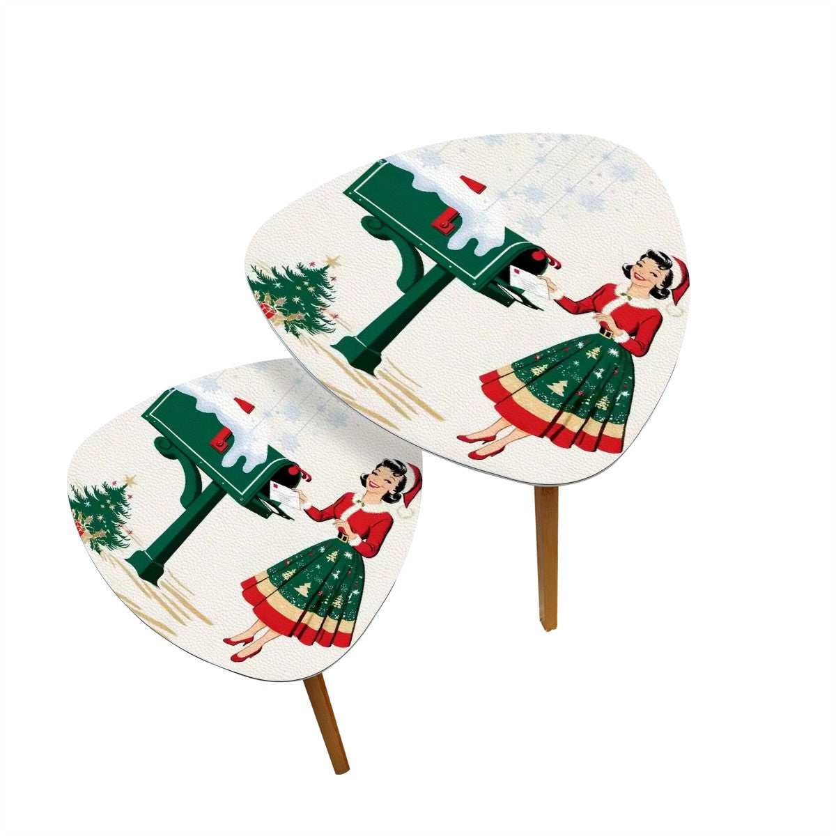 Mid Century Modern Christmas Decor Nesting Tables, Kitschy 50s Design - Mid Century Modern Gal