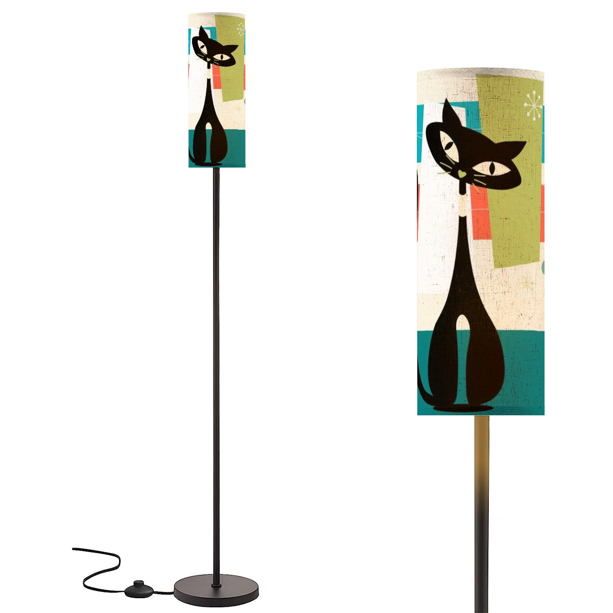 Atomic Cat Mid Century Modern Kitschy Floor Lamp - Mid Century Modern Gal