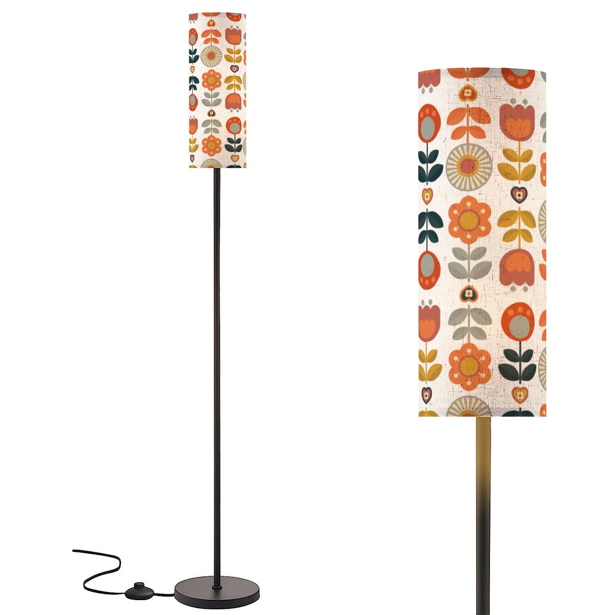 Scandinavian Flower Retro Mod Colorful MCM Floor Lamp - Mid Century Modern Gal