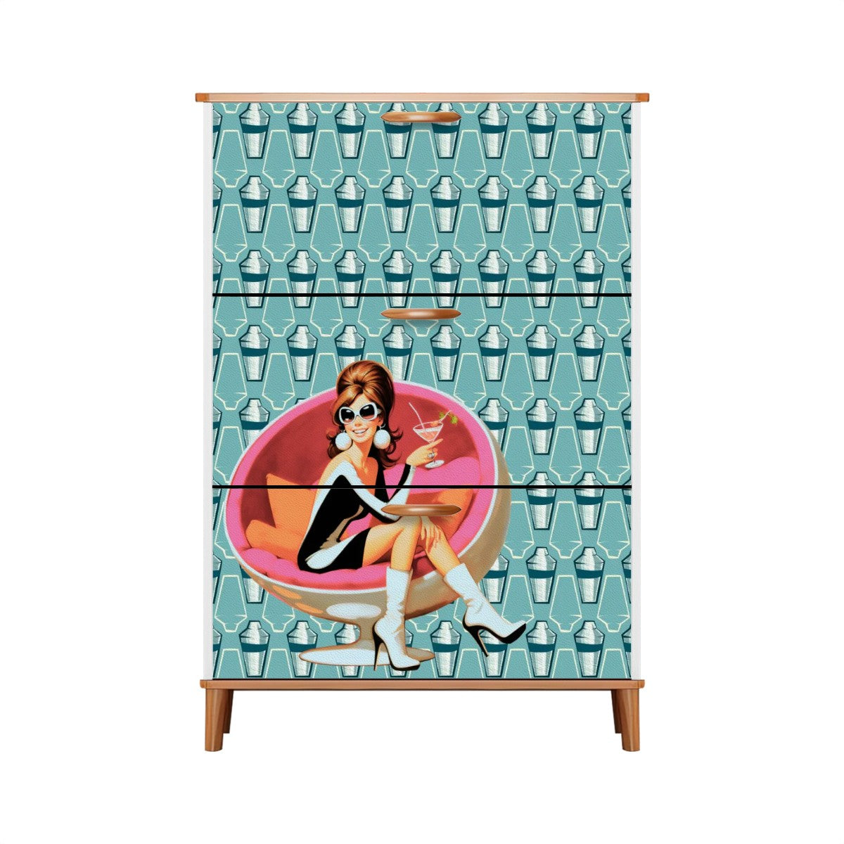 Mid Century Modern 60s Gal Martini Designed Retro Shoe Cabinet - Mid Century Modern Gal