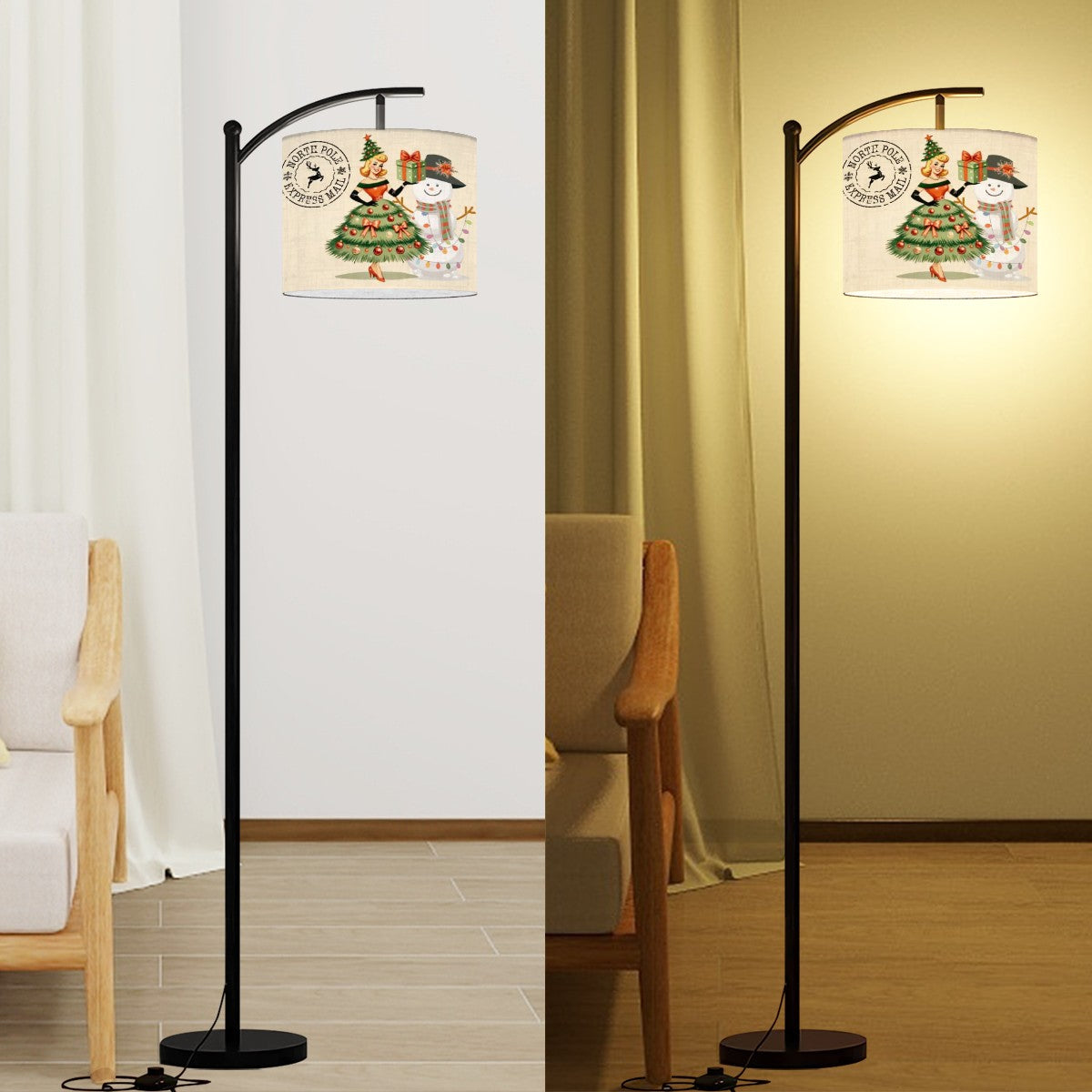 Arc Floor Lamp Shade with Ring (Made in USA) - Mid Century Modern Gal