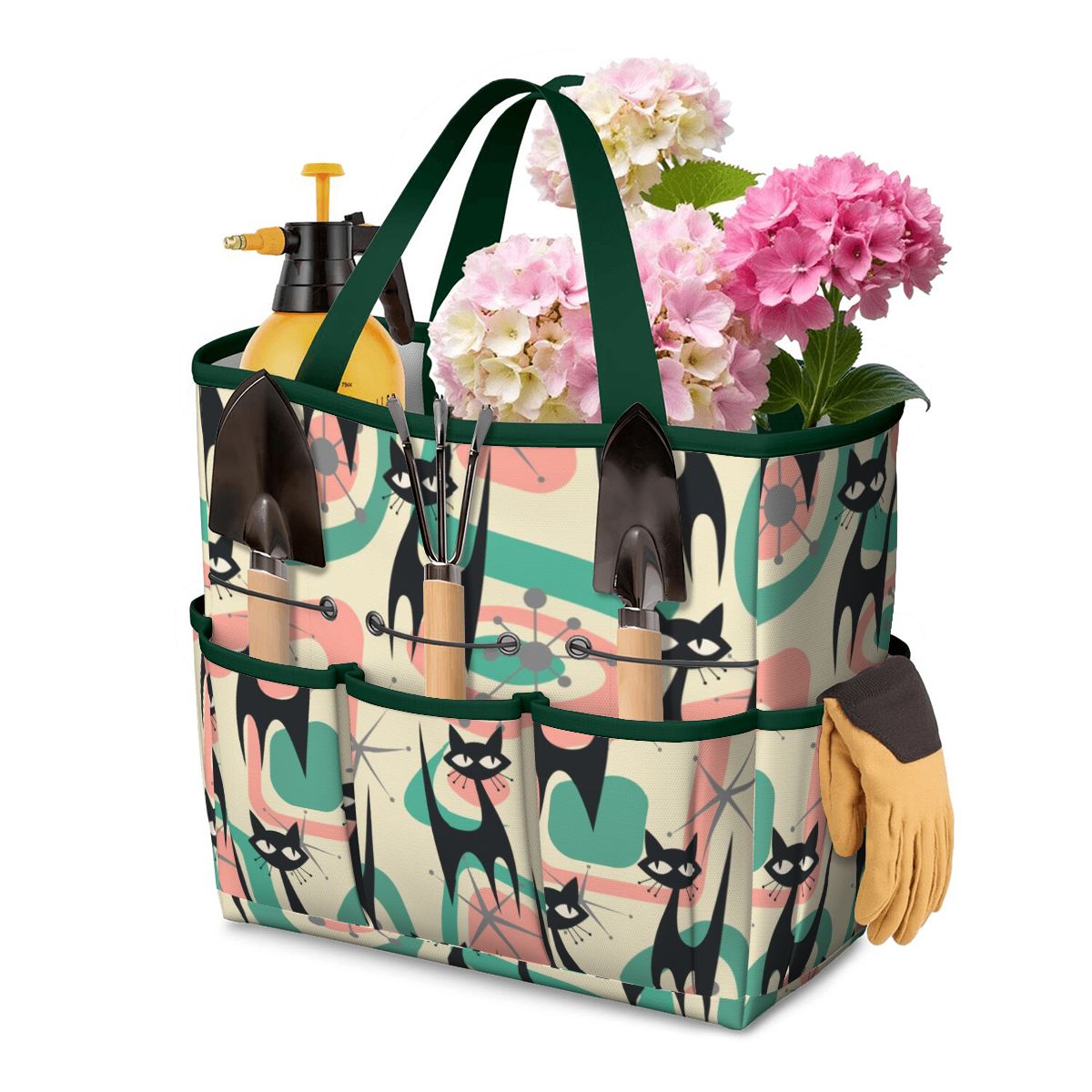 Atomic Cat Mid Century Modern Starburst Retro Kitsch Garden Tool Bag - Mid Century Modern Gal
