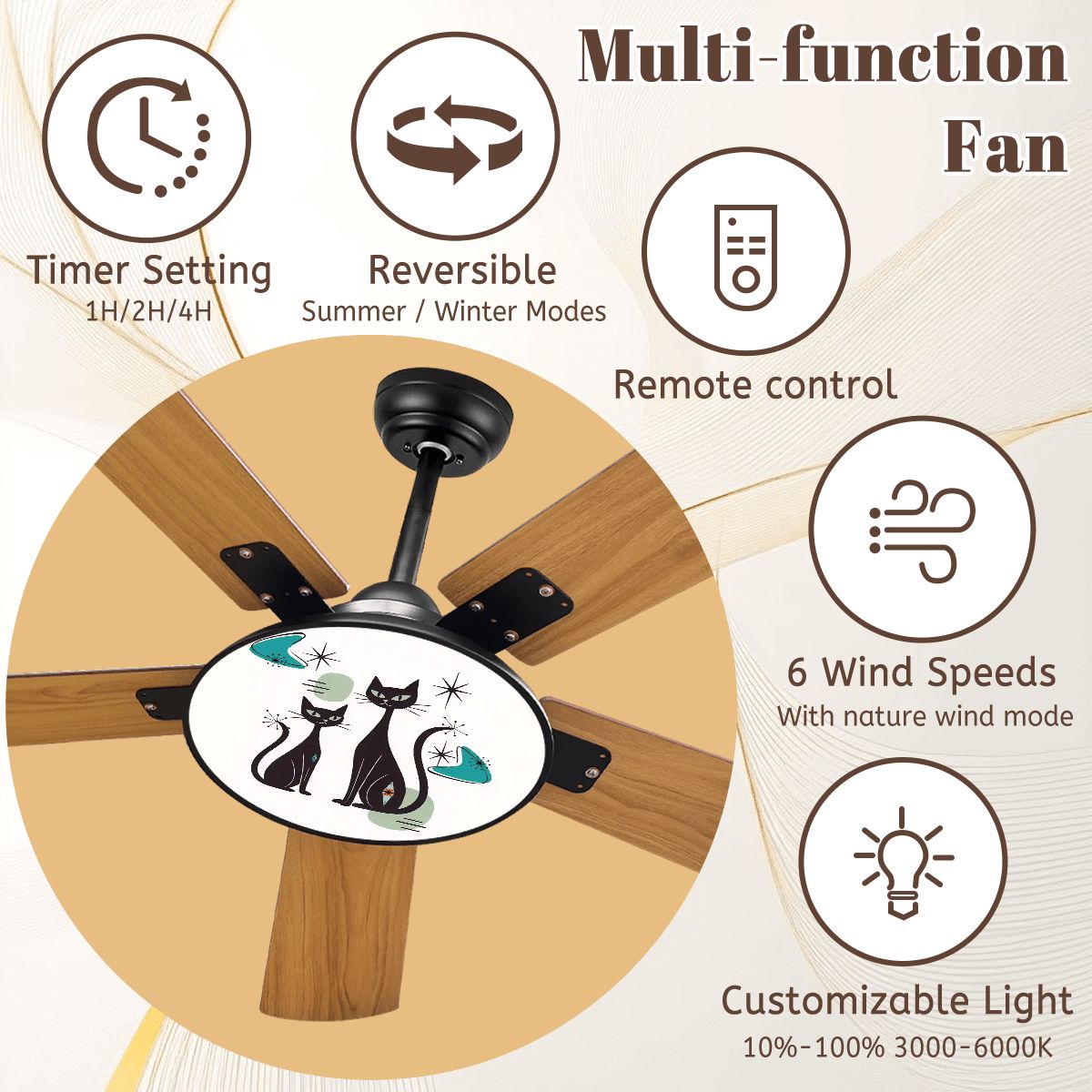 Atomic Mod Couple Kitschy Boomerang Starbursts Mid Century Modern Ceiling Fan With Light - Mid Century Modern Gal