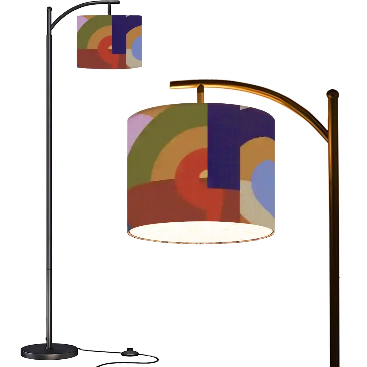 Mid Century Modern Retro Geometric Groovy Bauhaus Designed Arc Floor Lamp - Mid Century Modern Gal