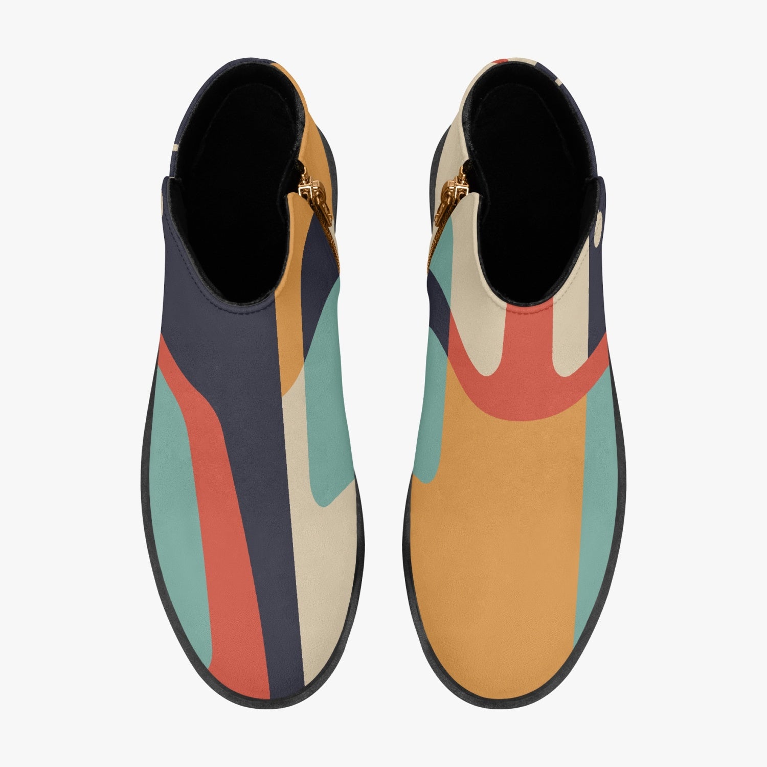 Mid Century Modern Fashion Shoe Boots With Kitschy Atomic Cat On Heel - Mid Century Modern Gal