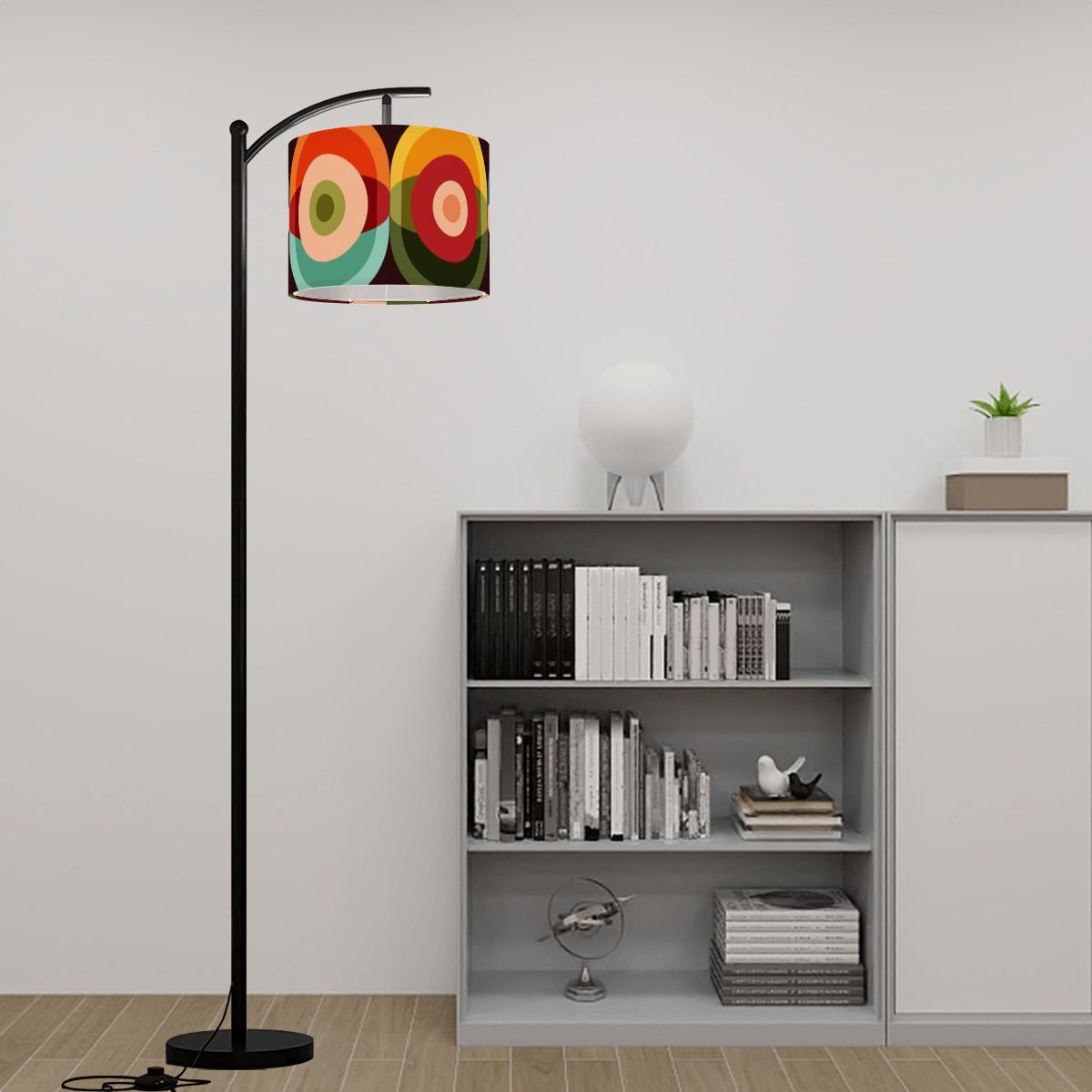 Retro Groovy Space Orb, Funky Fun Lamp SHADE ONLY - For Arc Floor Lamps Only - Mid Century Modern Gal