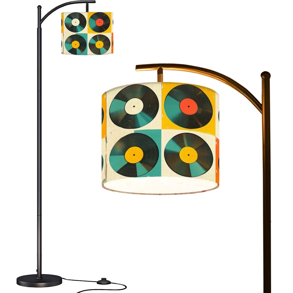 Groovy Retro Records Mid Century Modern Arc Floor Lamp - Mid Century Modern Gal