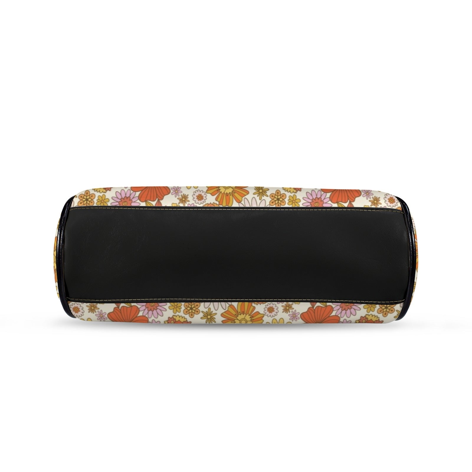 Groovy 60s Flower Power Orange Pink Yellow Floral Mid Century Modern Kisslock Crossbody Purse - Mid Century Modern Gal