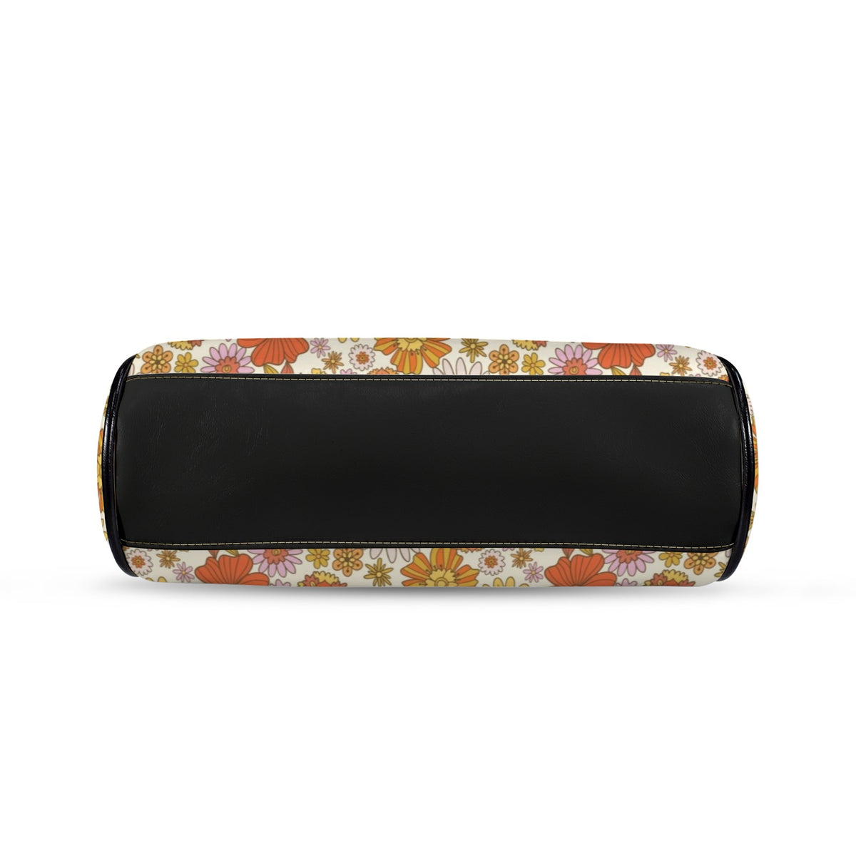 Groovy 60s Flower Power Orange Pink Yellow Floral Mid Century Modern Kisslock Crossbody Purse - Mid Century Modern Gal