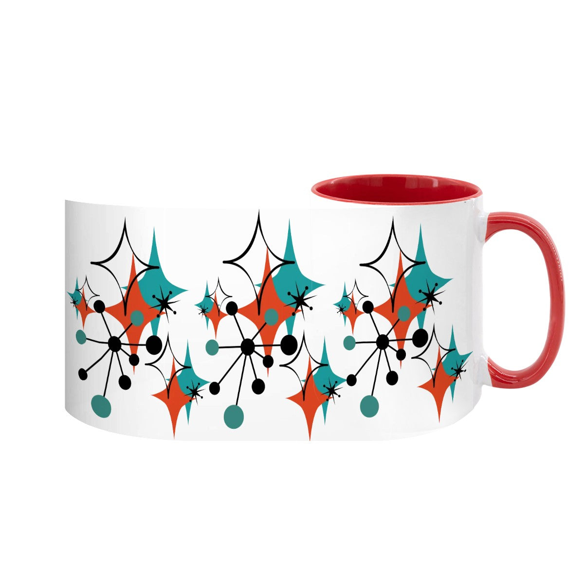 Mid Century Modern Atomic Starburst Sputnik Designed Large Colorful Mug (15oz) - Mid Century Modern Gal