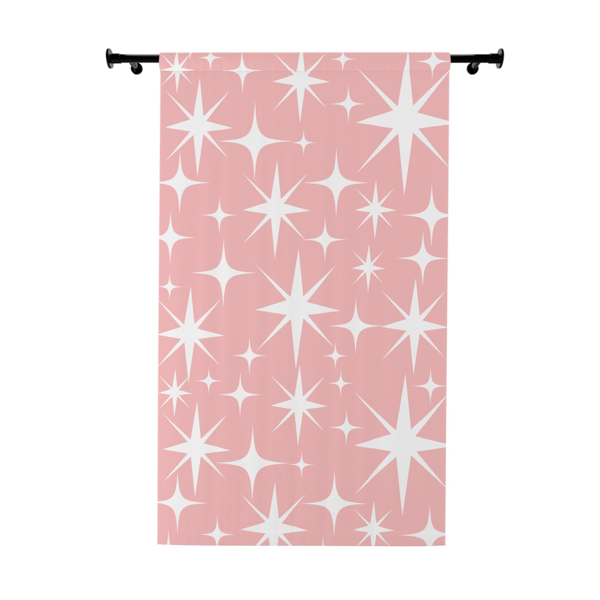 Mid Century Modern Atomic Pink, Diamond, Starburst, Retro Mod Window Curtains Home Decor Blackout / 50" × 84"