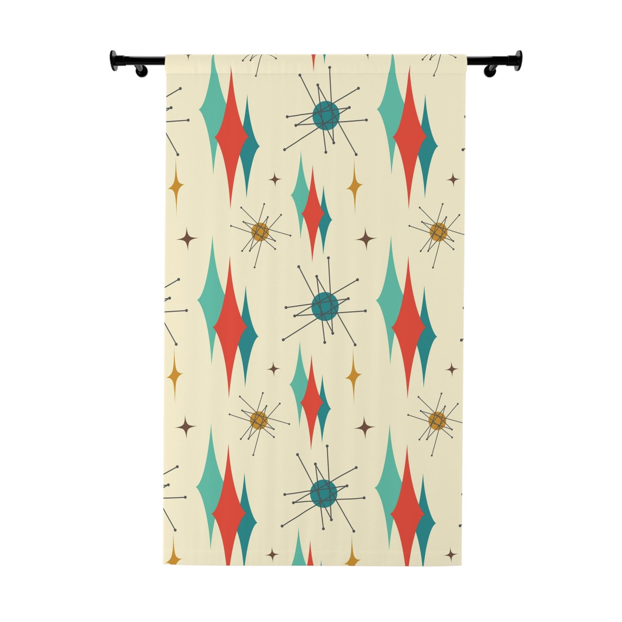 Mid Century Modern Franciscan Starburst, Sputnik Designed, MCM Window Curtain (1 Piece) Home Decor Blackout / 50" × 84"