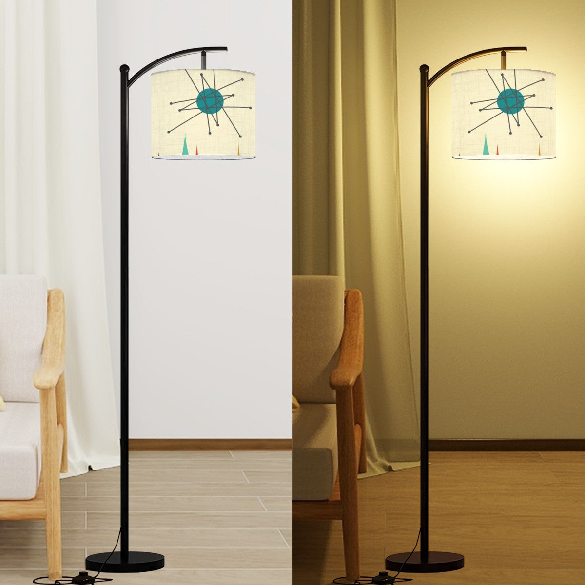 Mid Century Modern Franciscan Diamond Starburst Lamp Shade ONLY - Mid Century Modern Gal