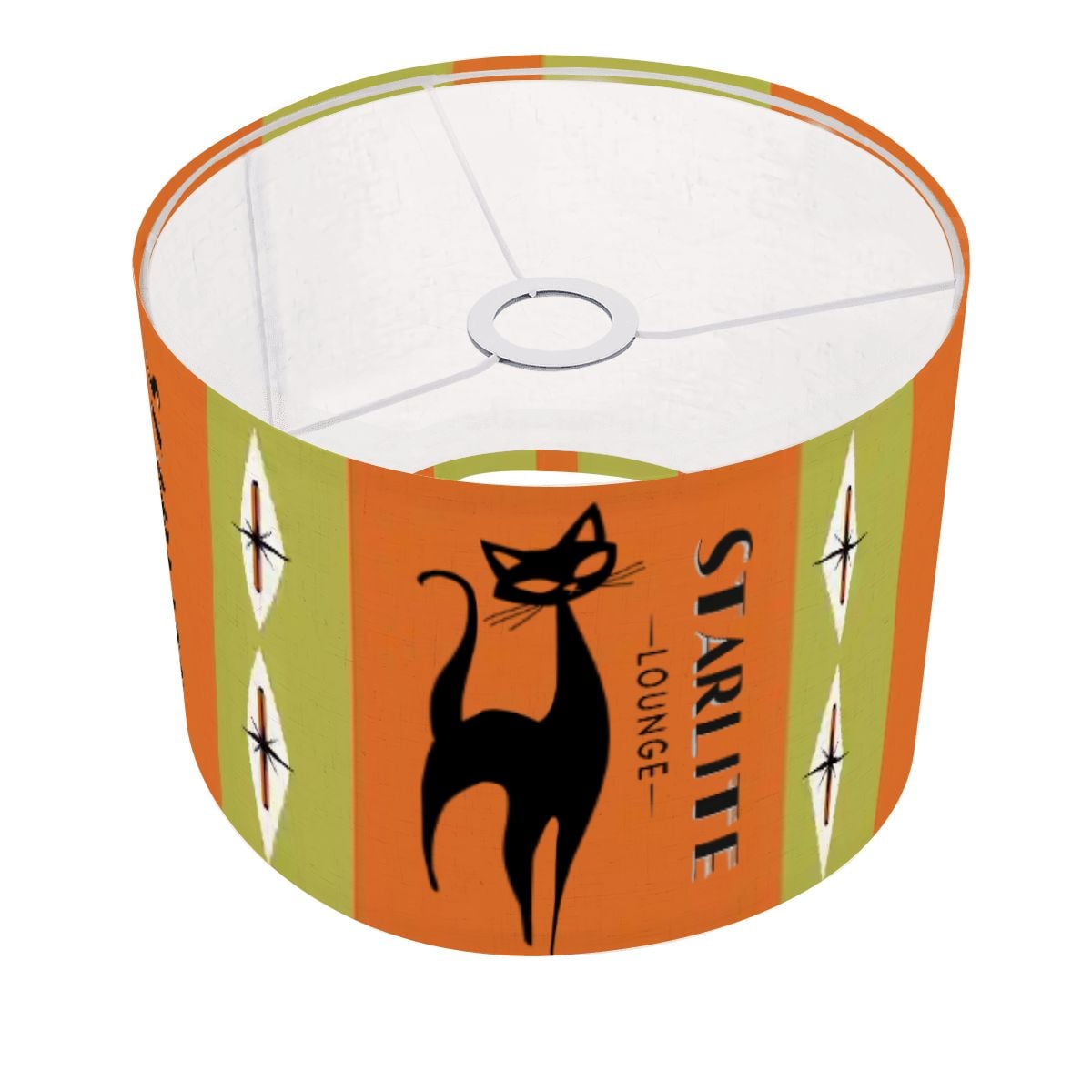 Atomic Cat Mid Century Modern Orange Green Starlite Lounge Kitschy Mod Bar Lamp SHADE ONLY - For Arc Floor Lamps Only - Mid Century Modern Gal