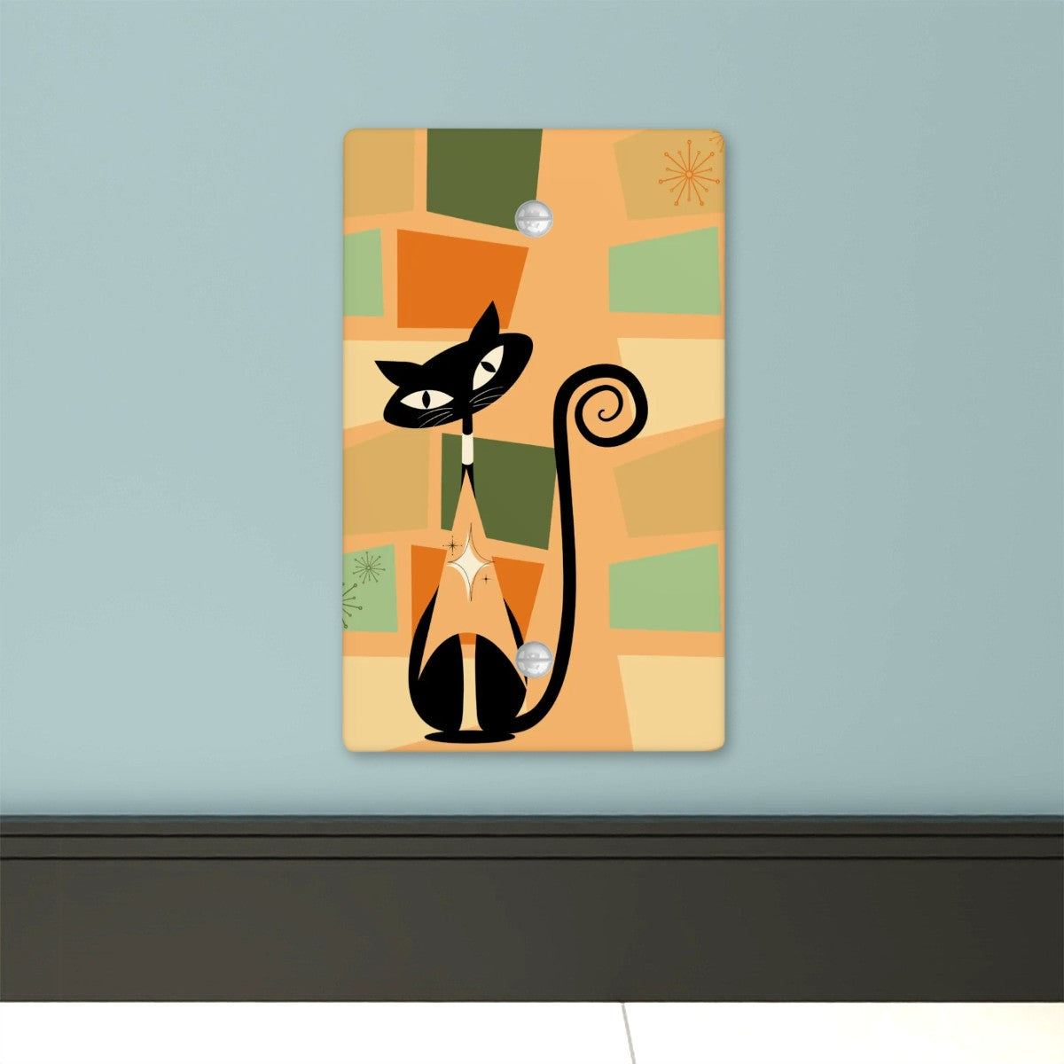Atomic Cat Mid Mod Blank Wall Plates-Single Gang - Mid Century Modern Gal