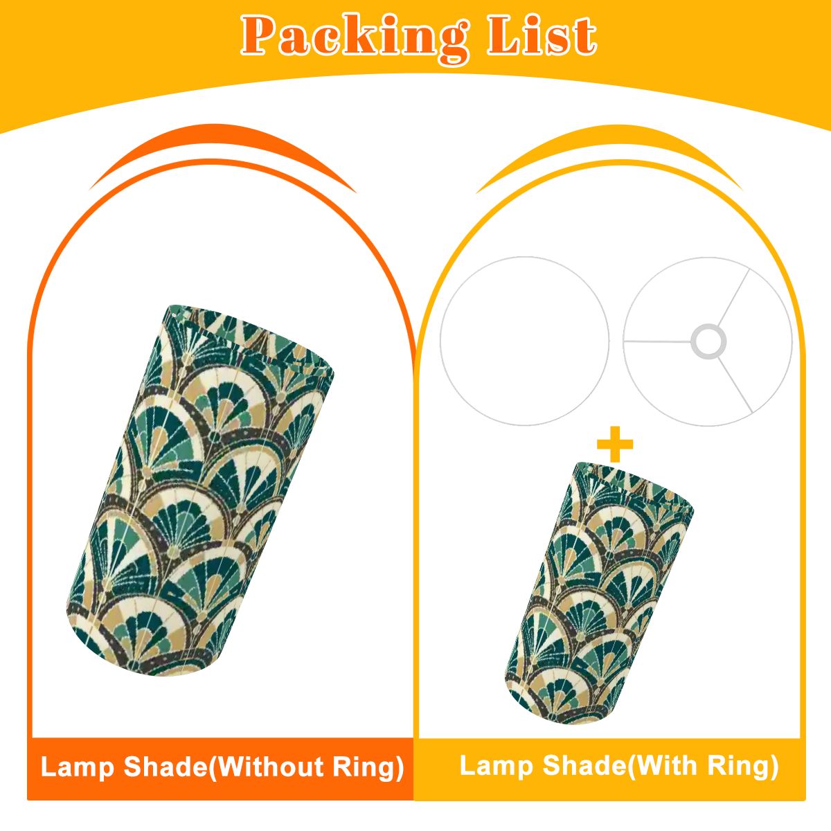 Art Deco Peacock Inspired Lamp SHADE ONLY - For Arc Floor Lamps Only - Mid Century Modern Gal